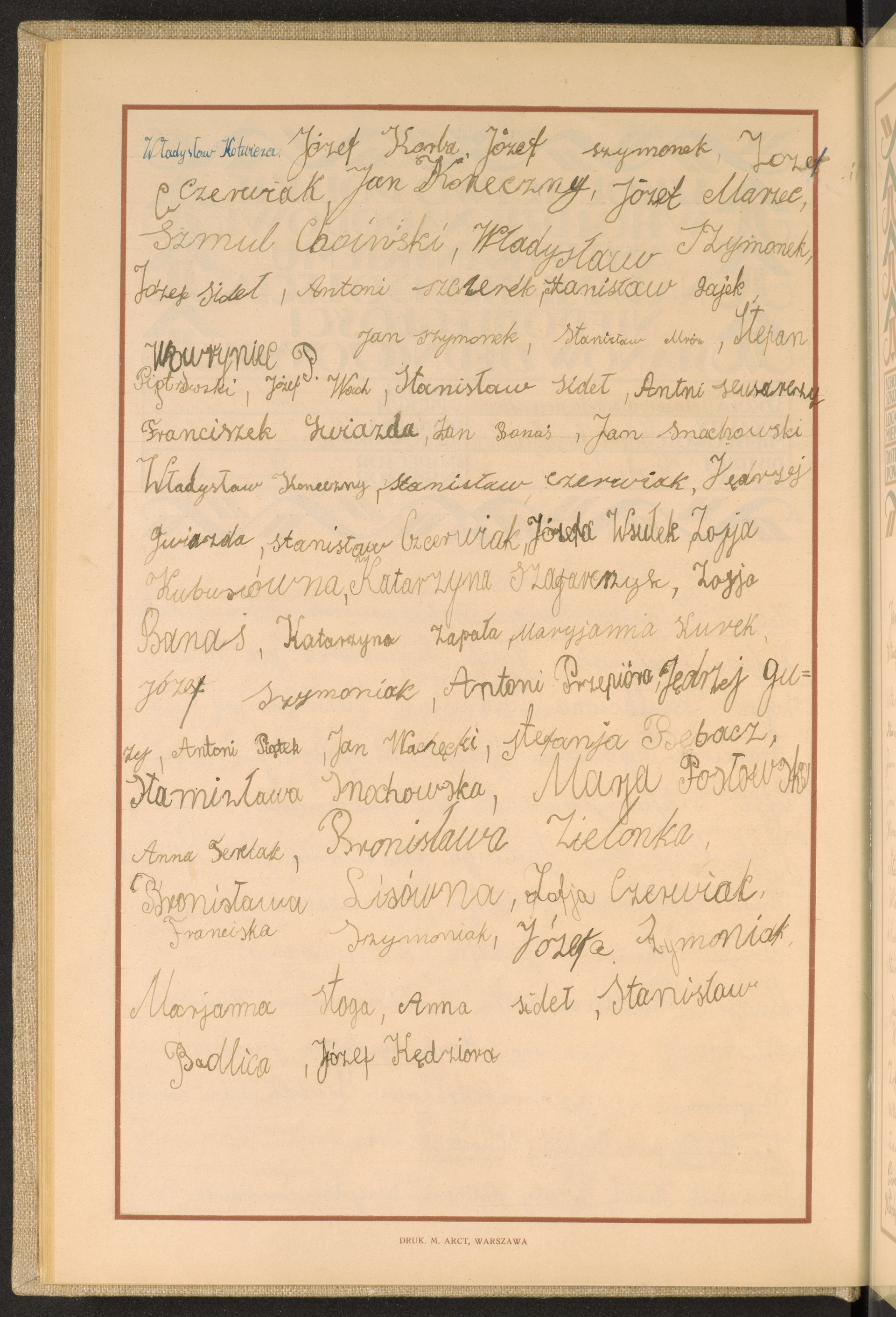 Podpis Władysław Kotwicza na stronie nr 38 w tomie nr 37