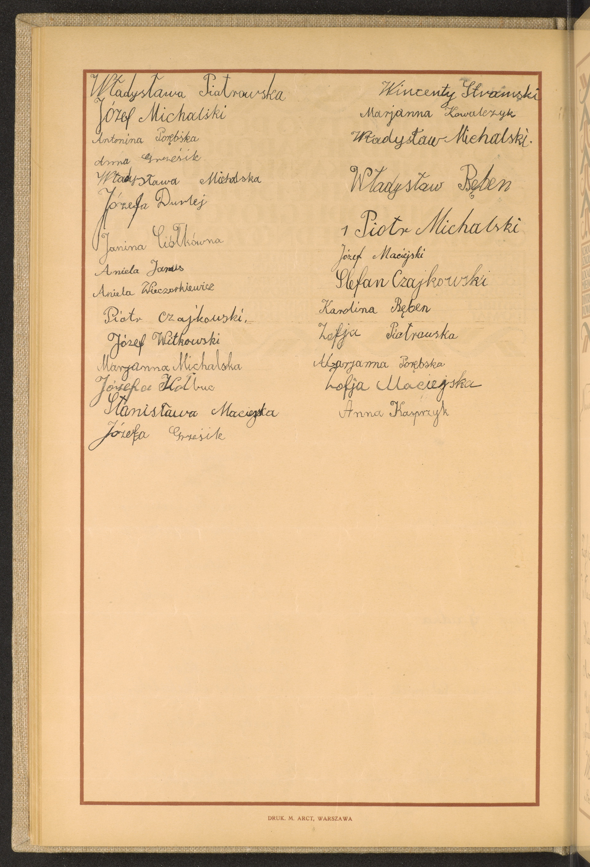 Podpis Władysława Piotrowska na stronie nr 66 w tomie nr 37