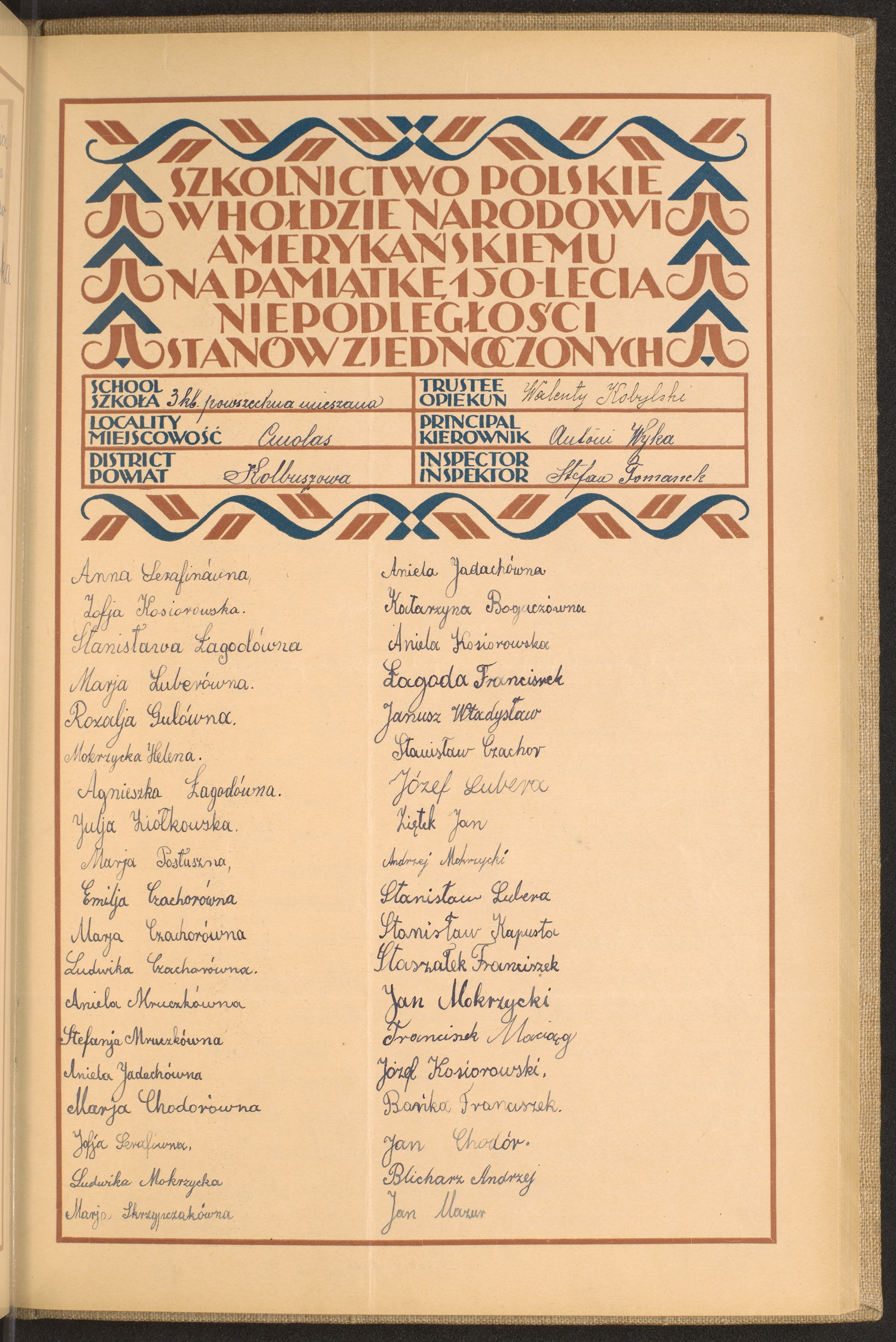 Podpis Walenty Kobylski na stronie nr 171 w tomie nr 37