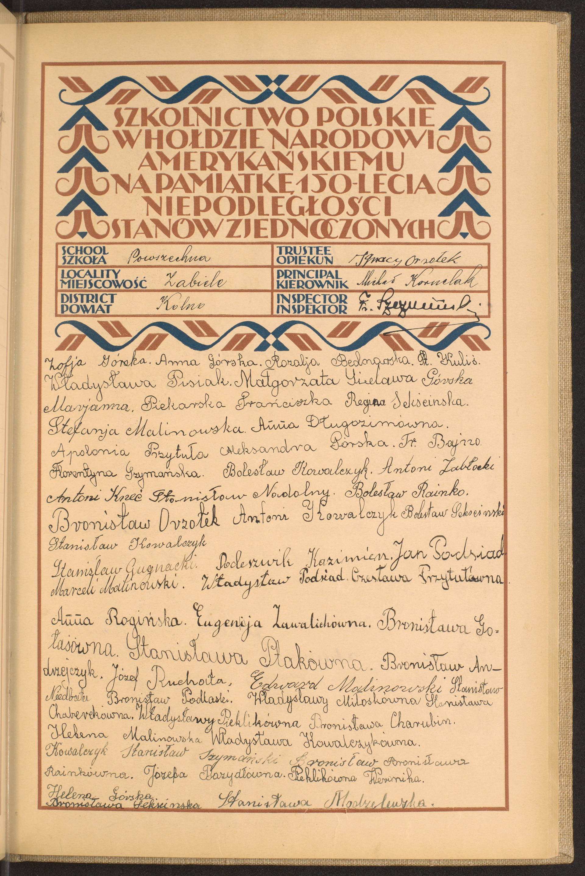 Podpis Stanisława Modzelewska na stronie nr 201 w tomie nr 37