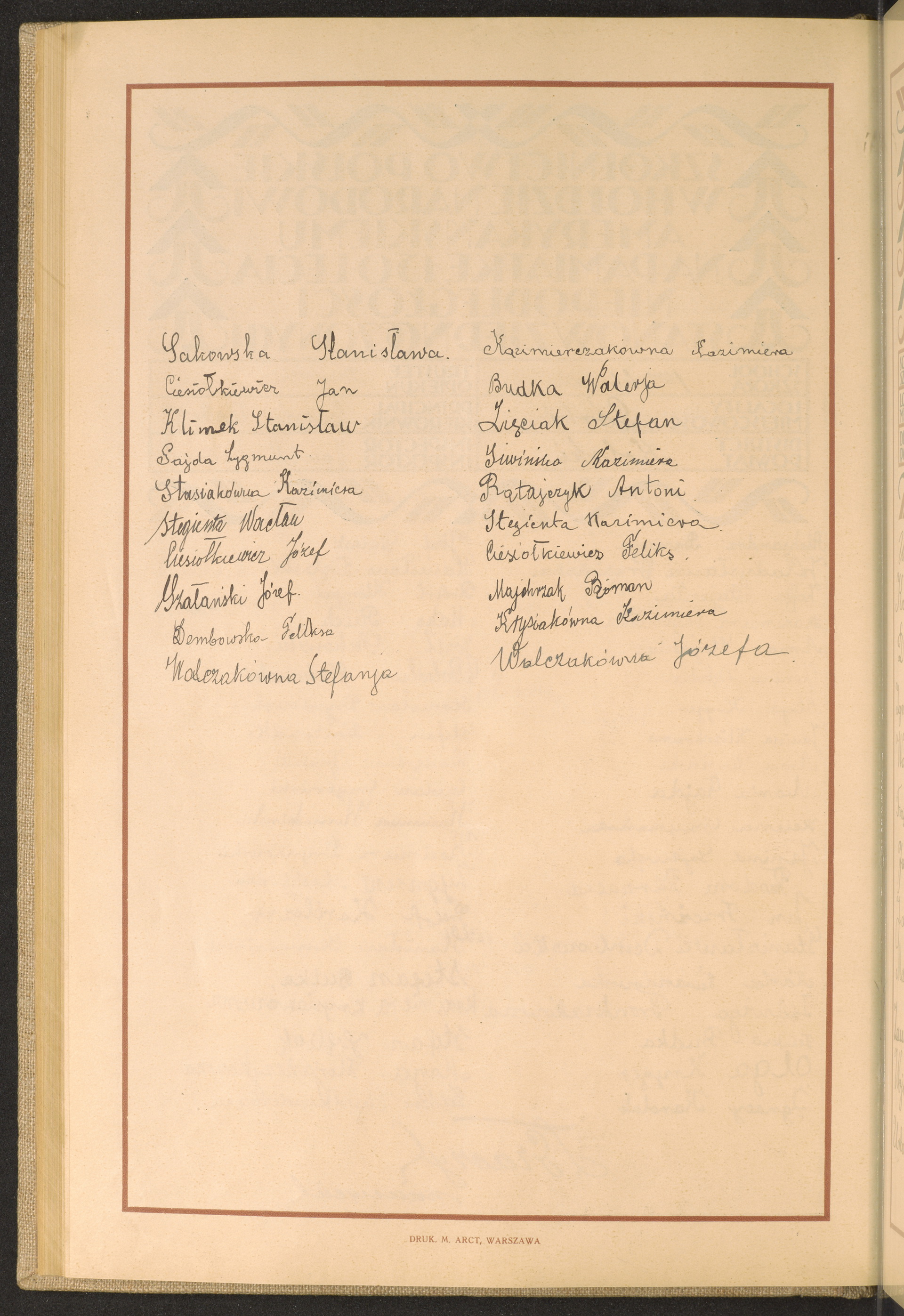 Podpis Stanisława Sakowska  na stronie nr 128 w tomie nr 38