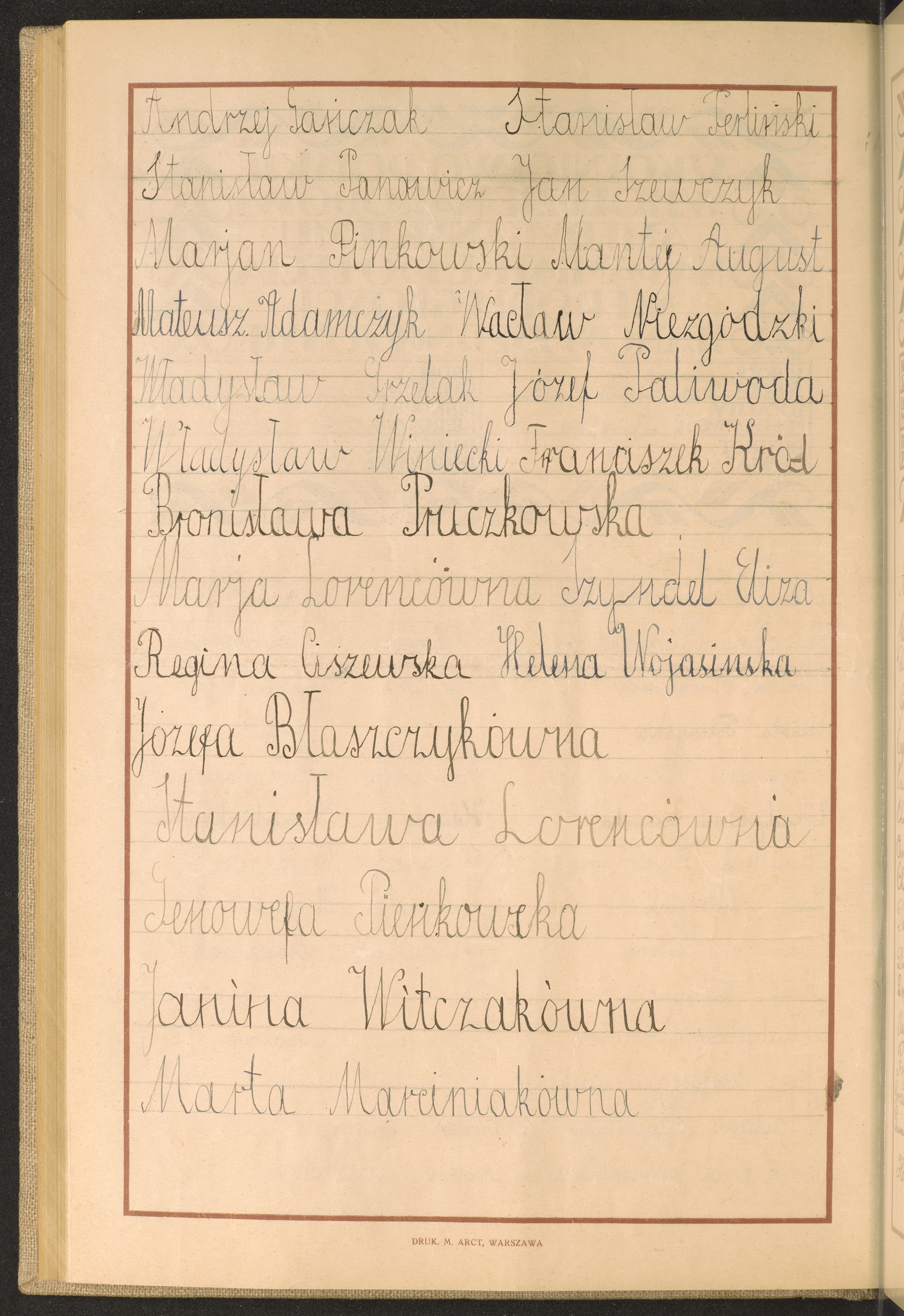 Podpis Marta Marciniak na stronie nr 168 w tomie nr 38