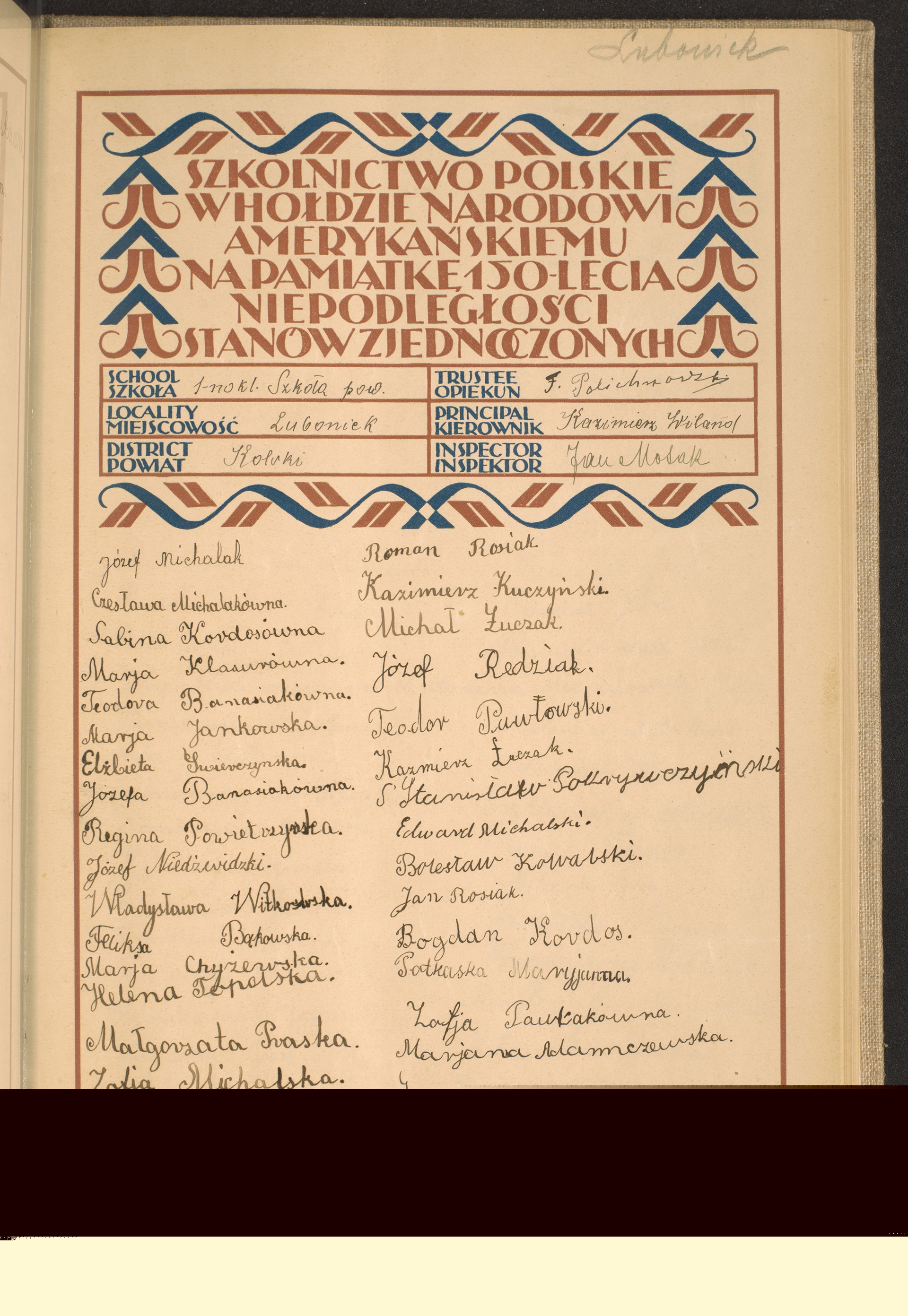 Podpis Marianna Adamczewska na stronie nr 175 w tomie nr 38