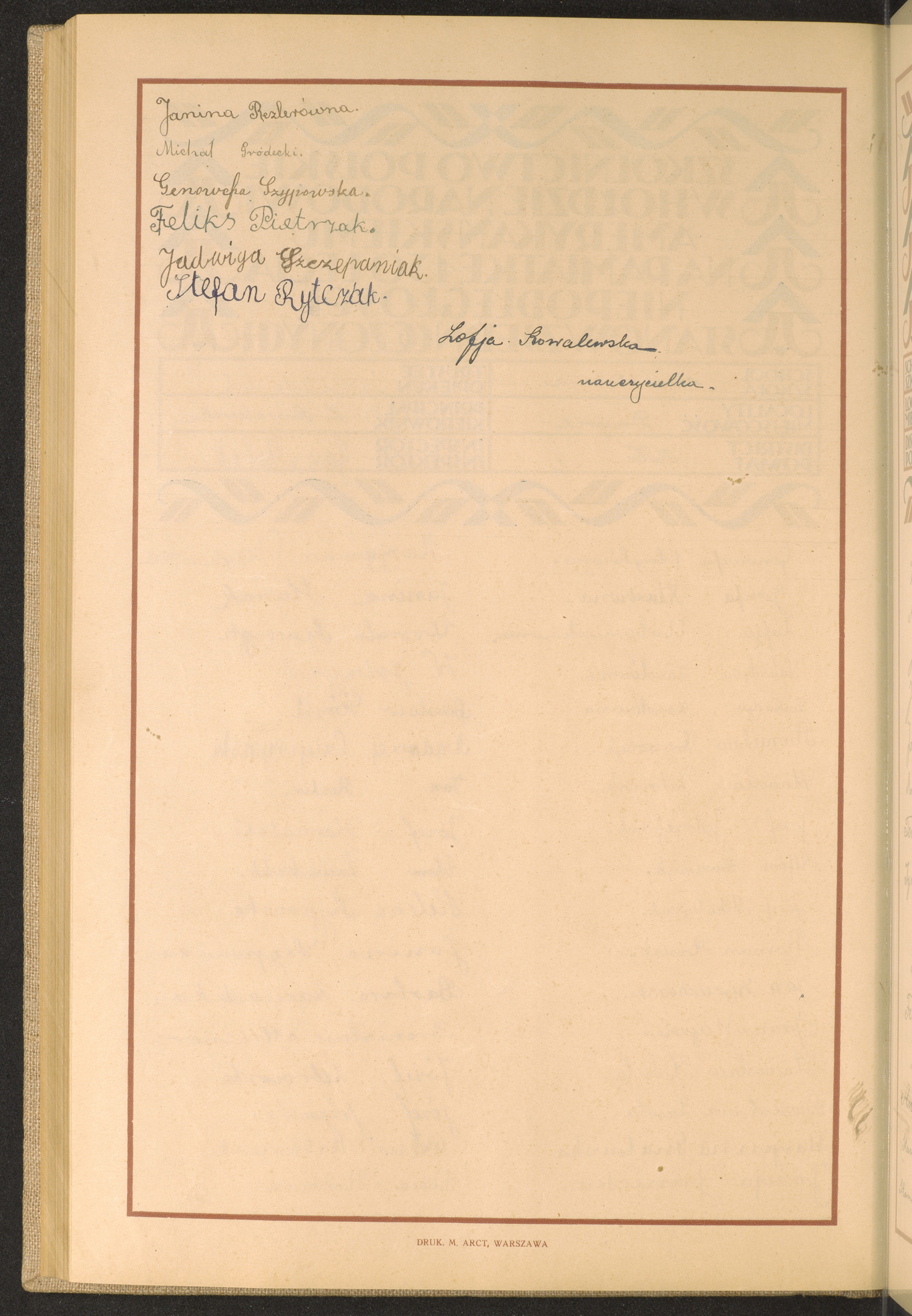 Podpis Zofia Kowalewska na stronie nr 242 w tomie nr 38