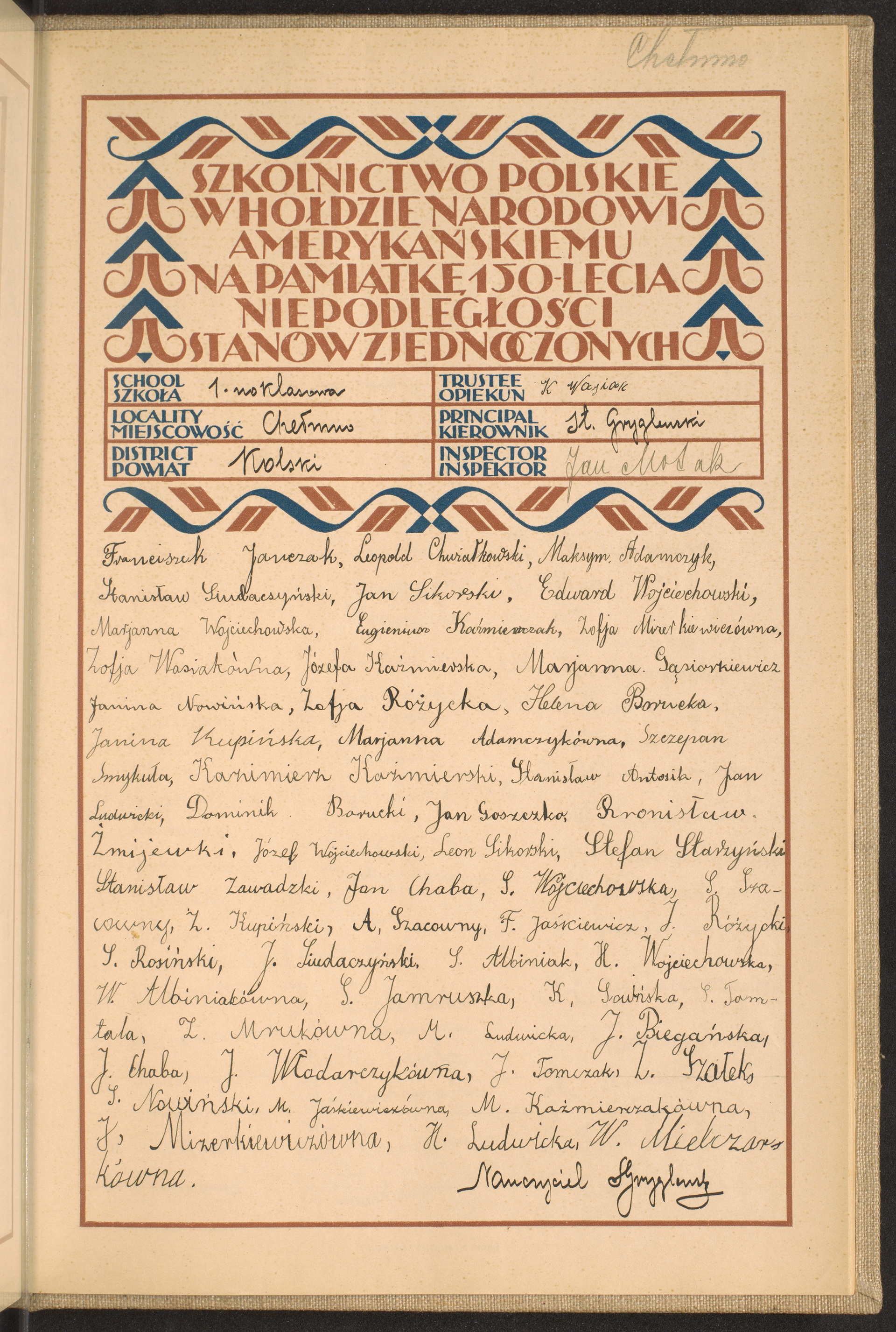 Podpis K. Wasiak na stronie nr 263 w tomie nr 38