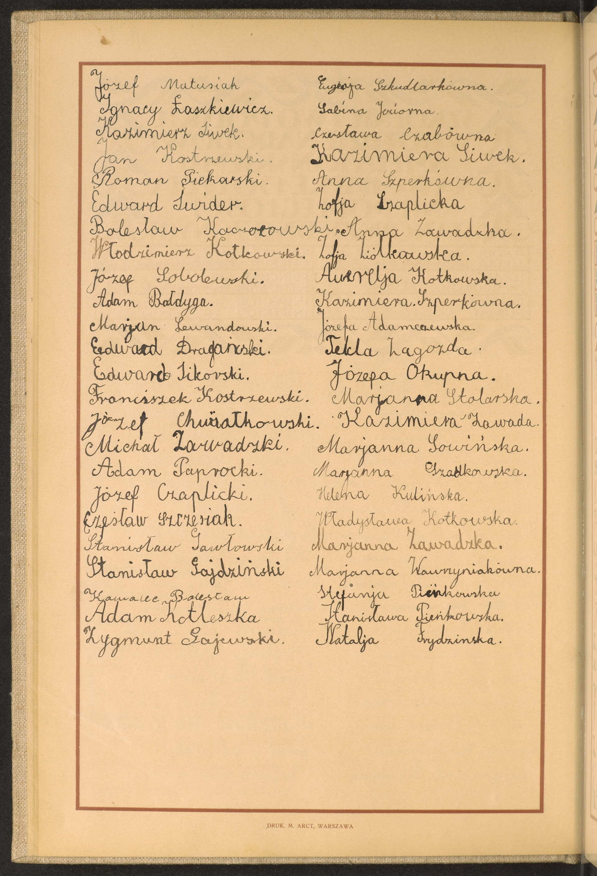 Podpis Józef Matusiak na stronie nr 64 w tomie nr 39