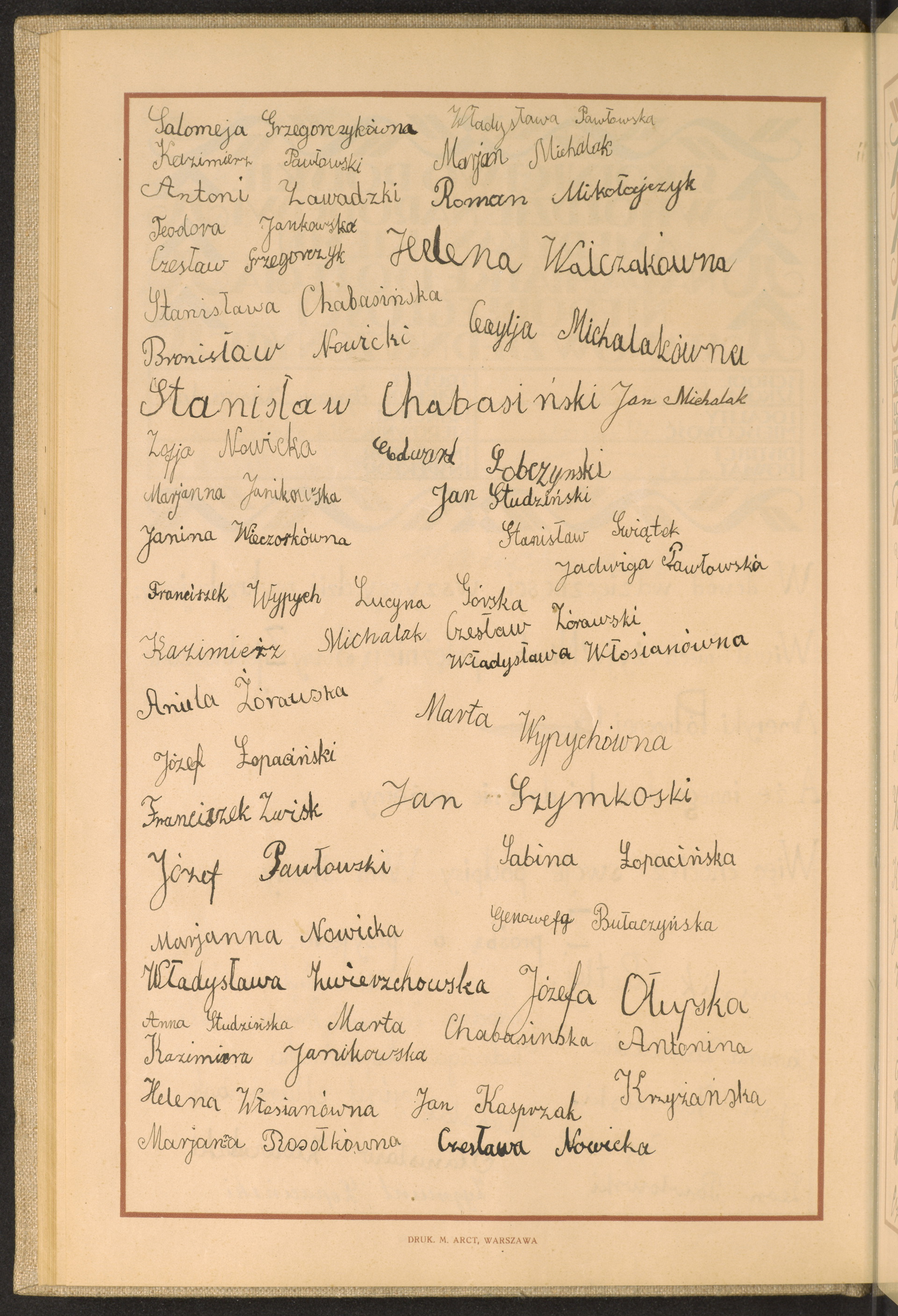 Podpis Czesława Nowicka na stronie nr 78 w tomie nr 39