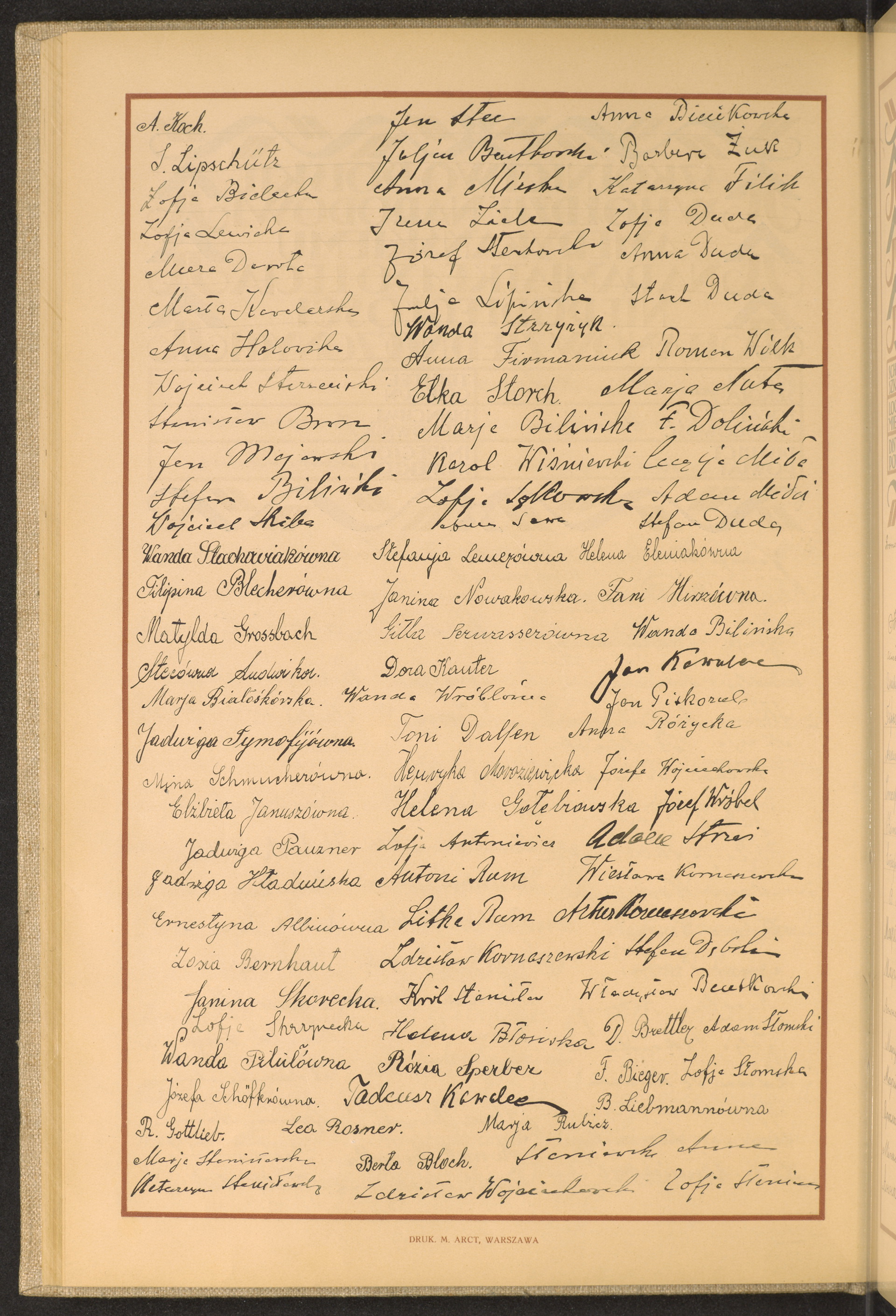 Podpis A. Koch na stronie nr 112 w tomie nr 39