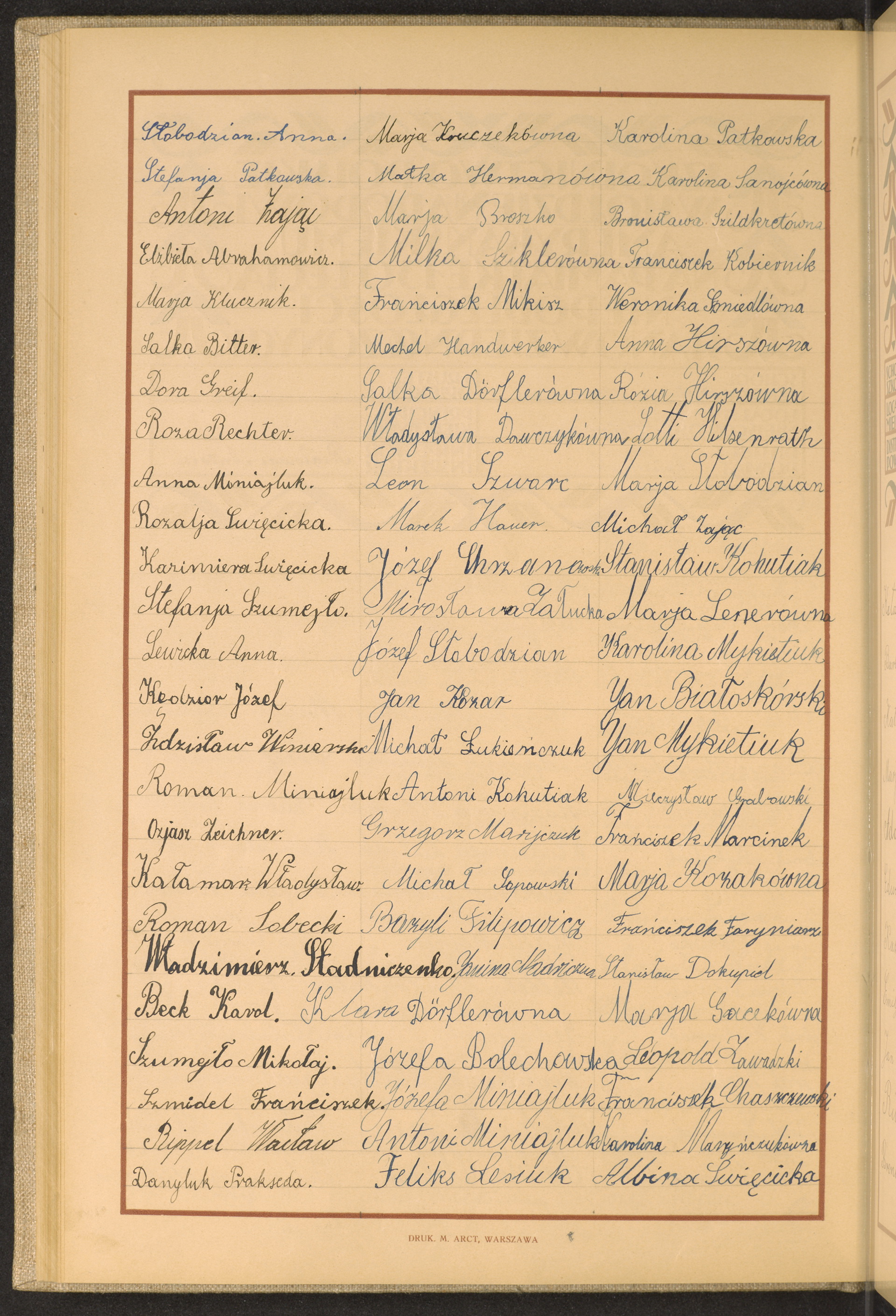 Podpis Albina Święcicka na stronie nr 134 w tomie nr 39