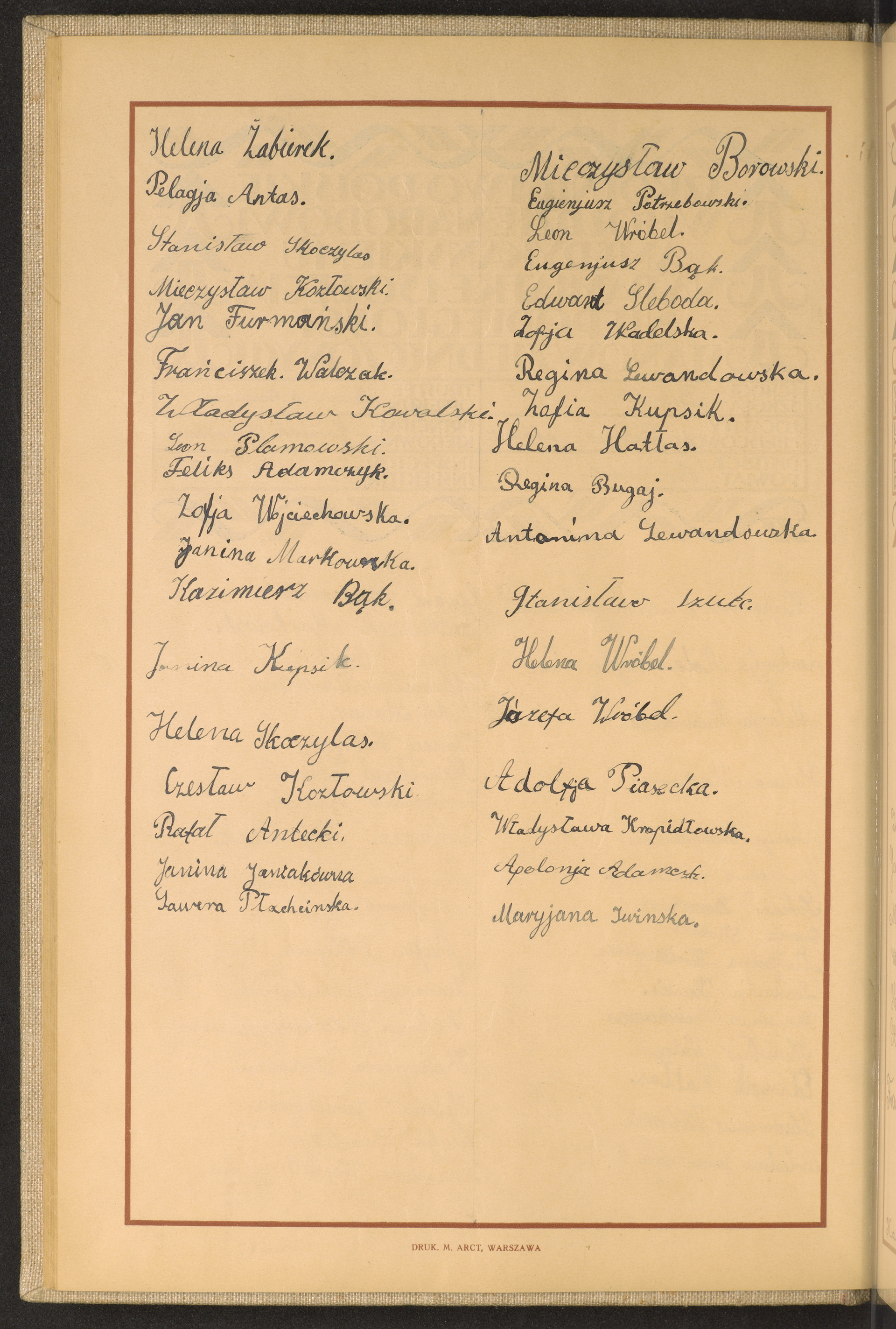 Podpis Helena Żabierek na stronie nr 58 w tomie nr 40