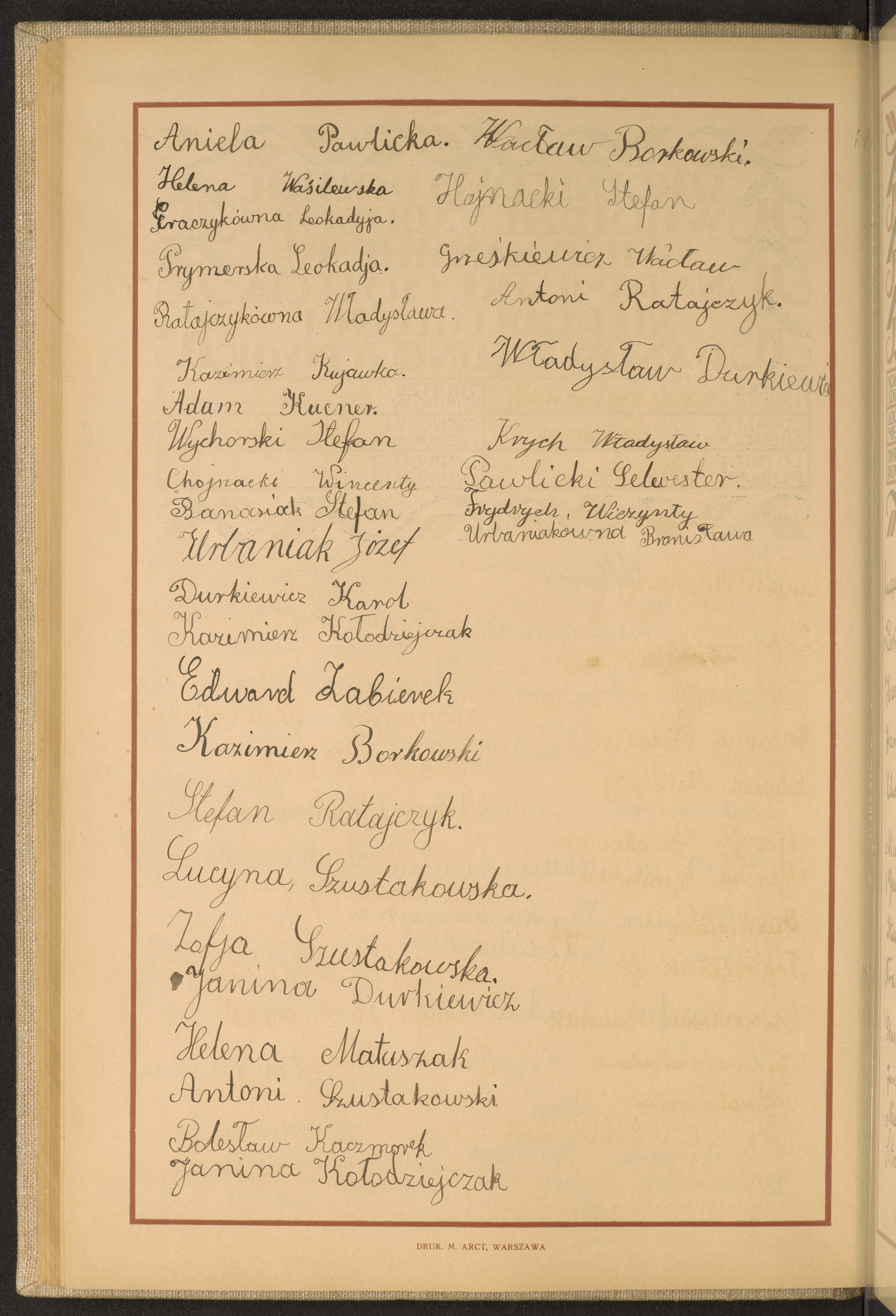 Podpis Bronisława Urbaniak na stronie nr 134 w tomie nr 40