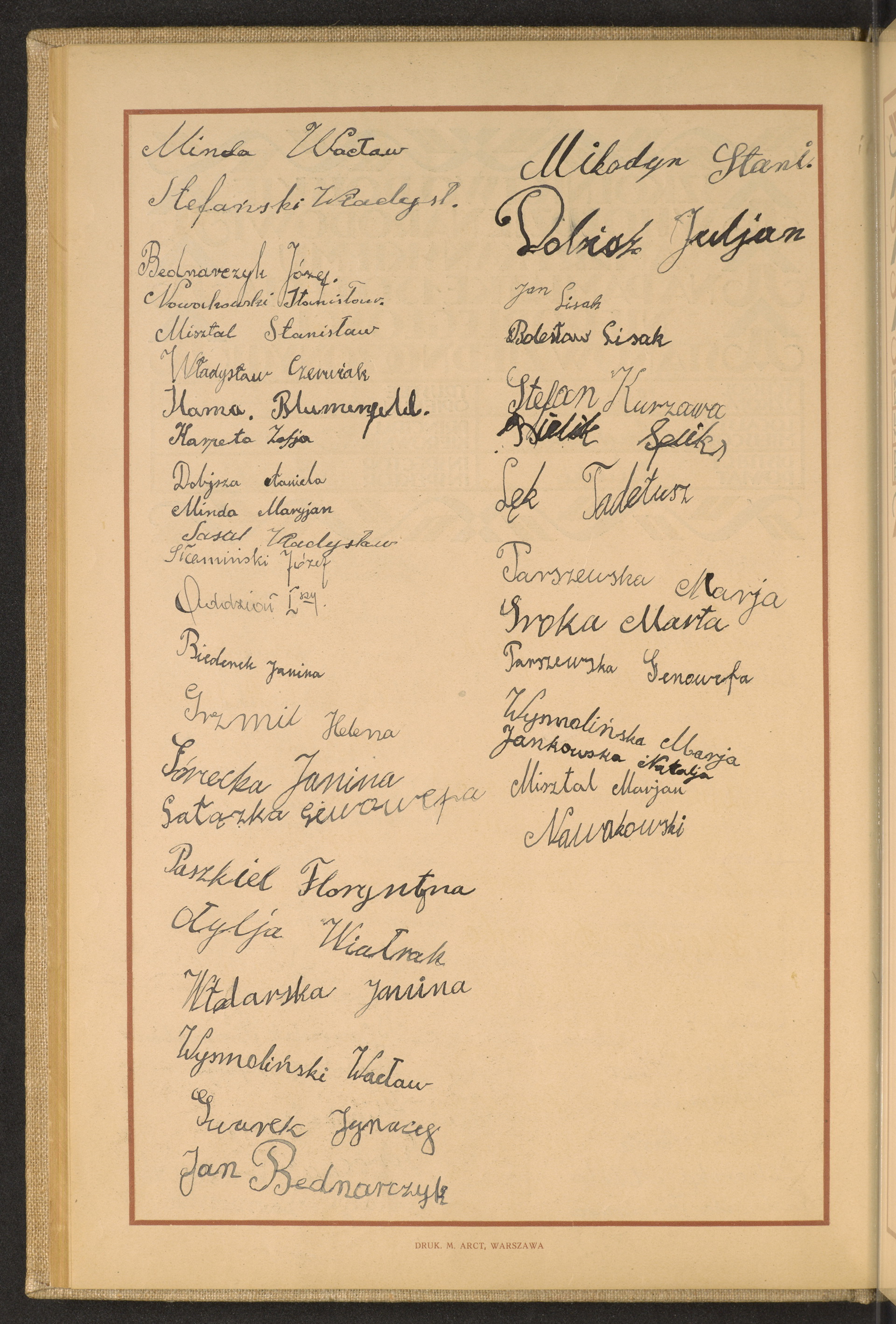 Podpis Wacław Minda na stronie nr 80 w tomie nr 41