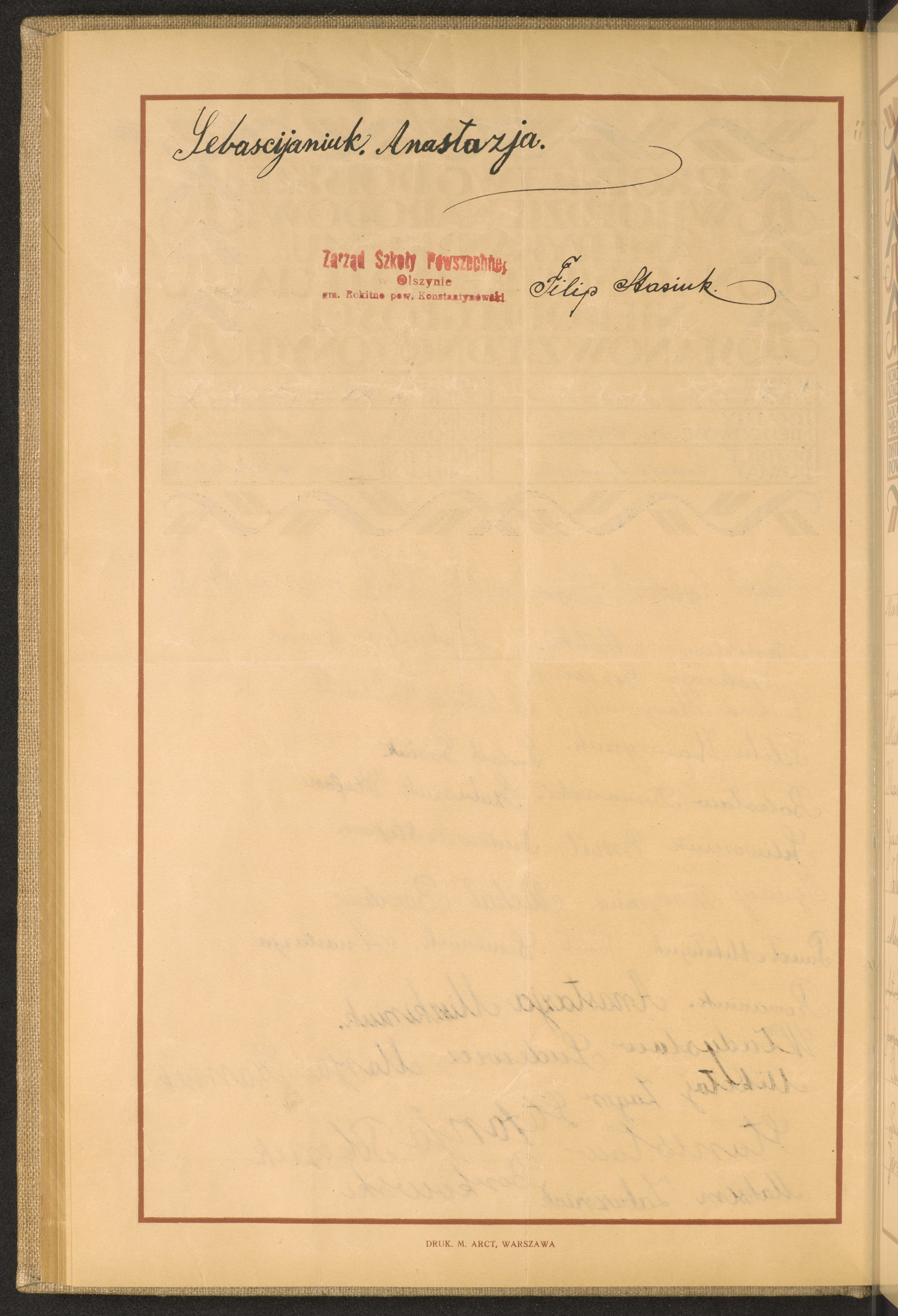 Podpis Filip Stasiuk na stronie nr 122 w tomie nr 41