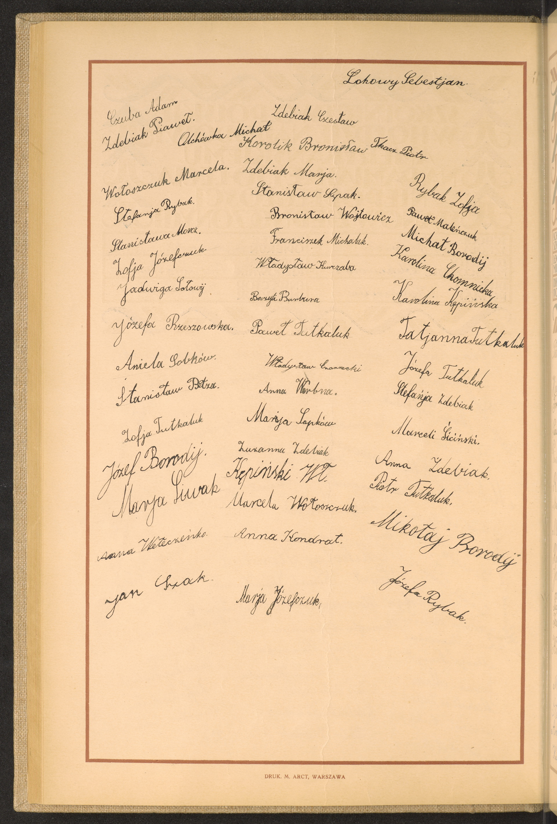 Podpis Józefa Rybak na stronie nr 76 w tomie nr 42