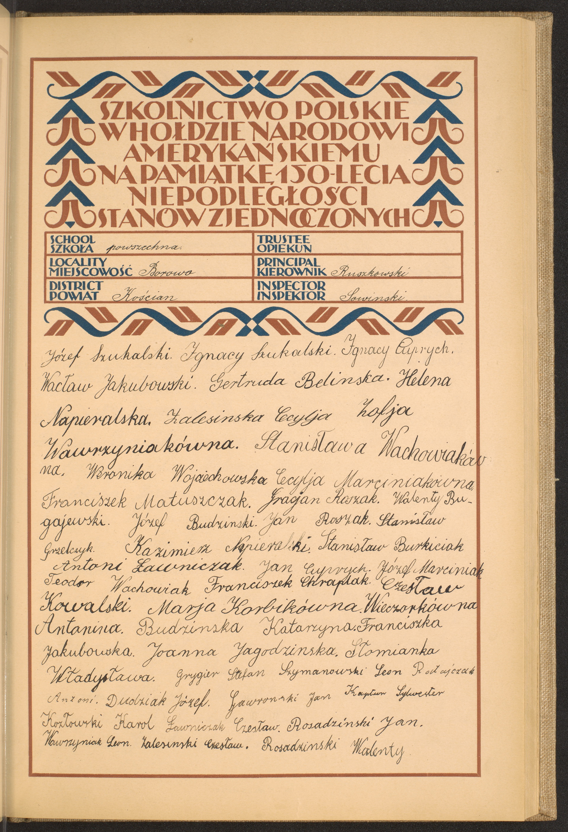 Podpis Wacław Jakubowski na stronie nr 125 w tomie nr 42