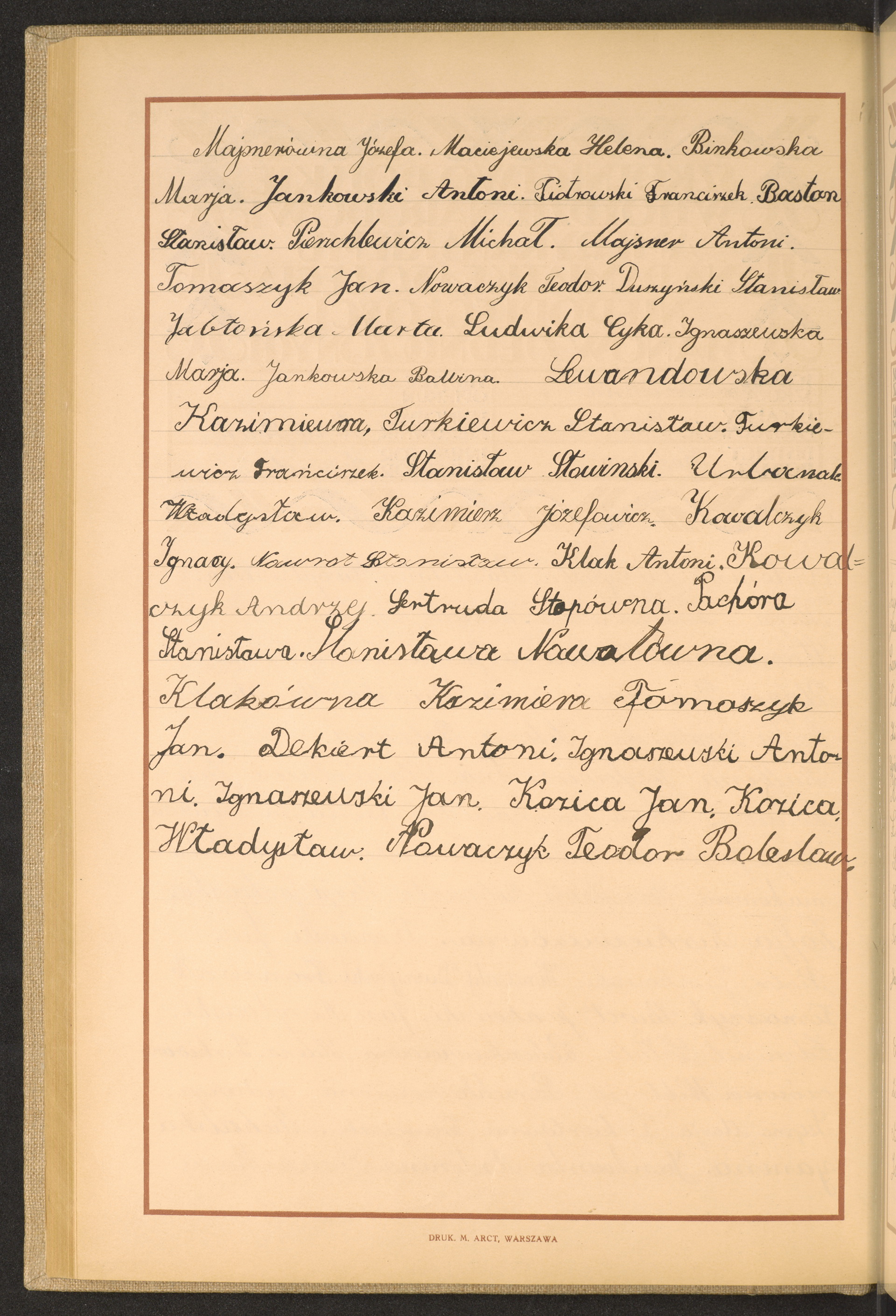 Podpis Maria Binkowska na stronie nr 128 w tomie nr 42