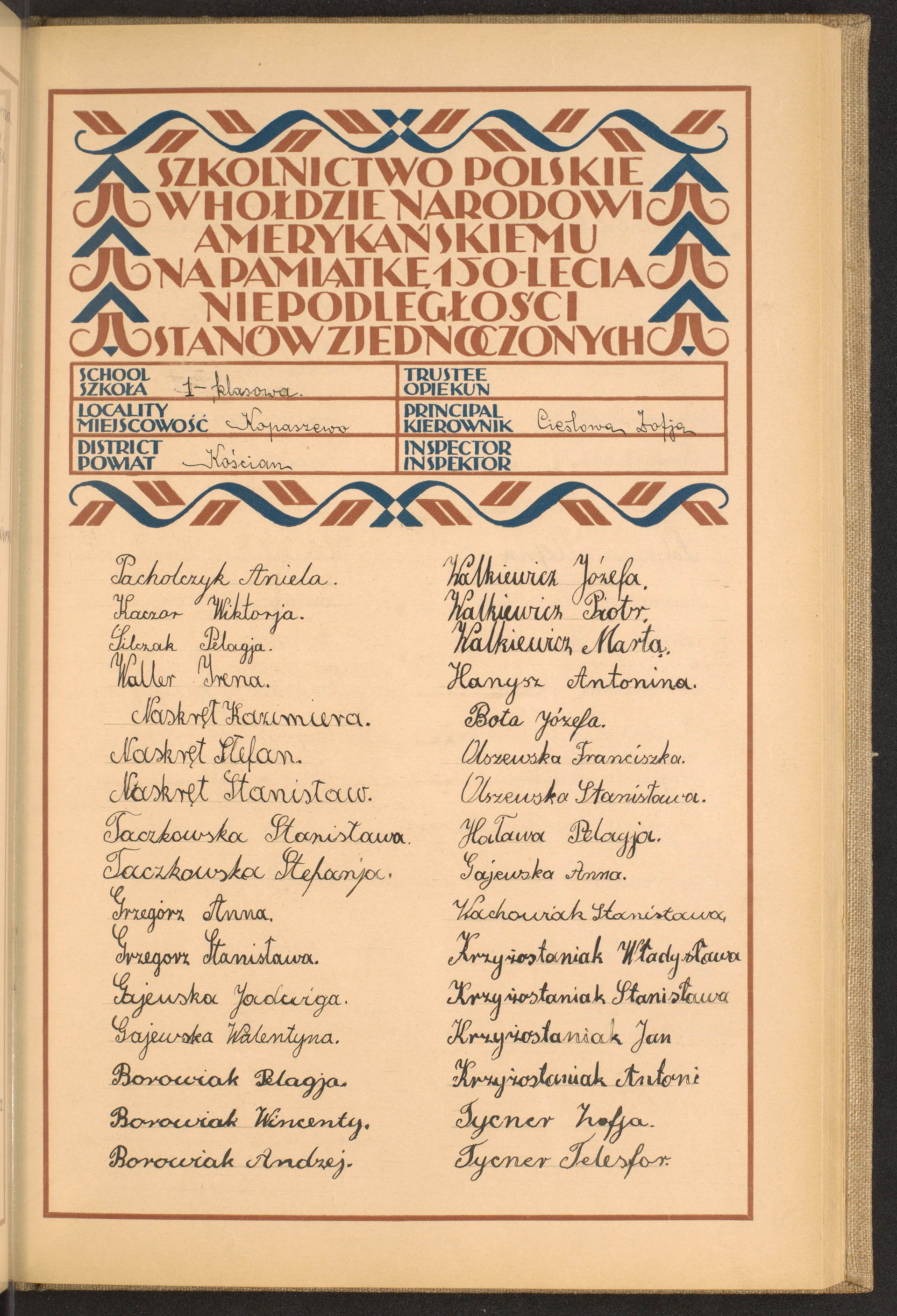 Podpis Zofia Cieśla na stronie nr 159 w tomie nr 42