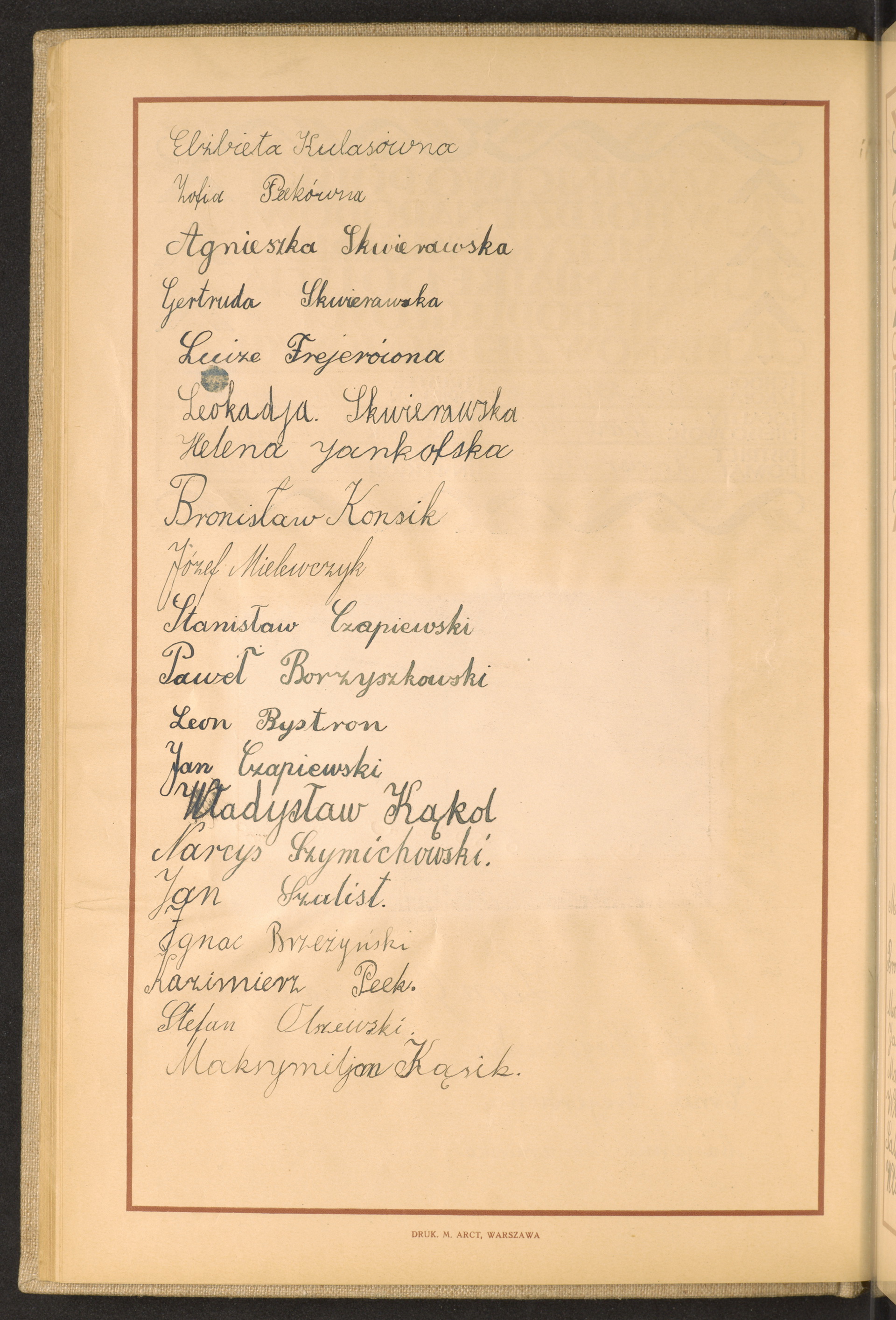 Podpis Maksymilian Kąsik na stronie nr 64 w tomie nr 43