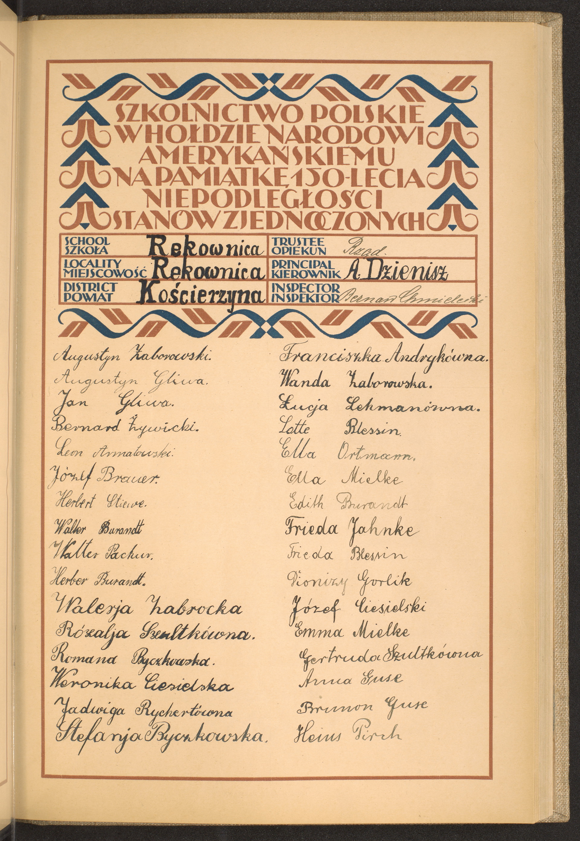 Podpis A. Dzienisz na stronie nr 87 w tomie nr 43