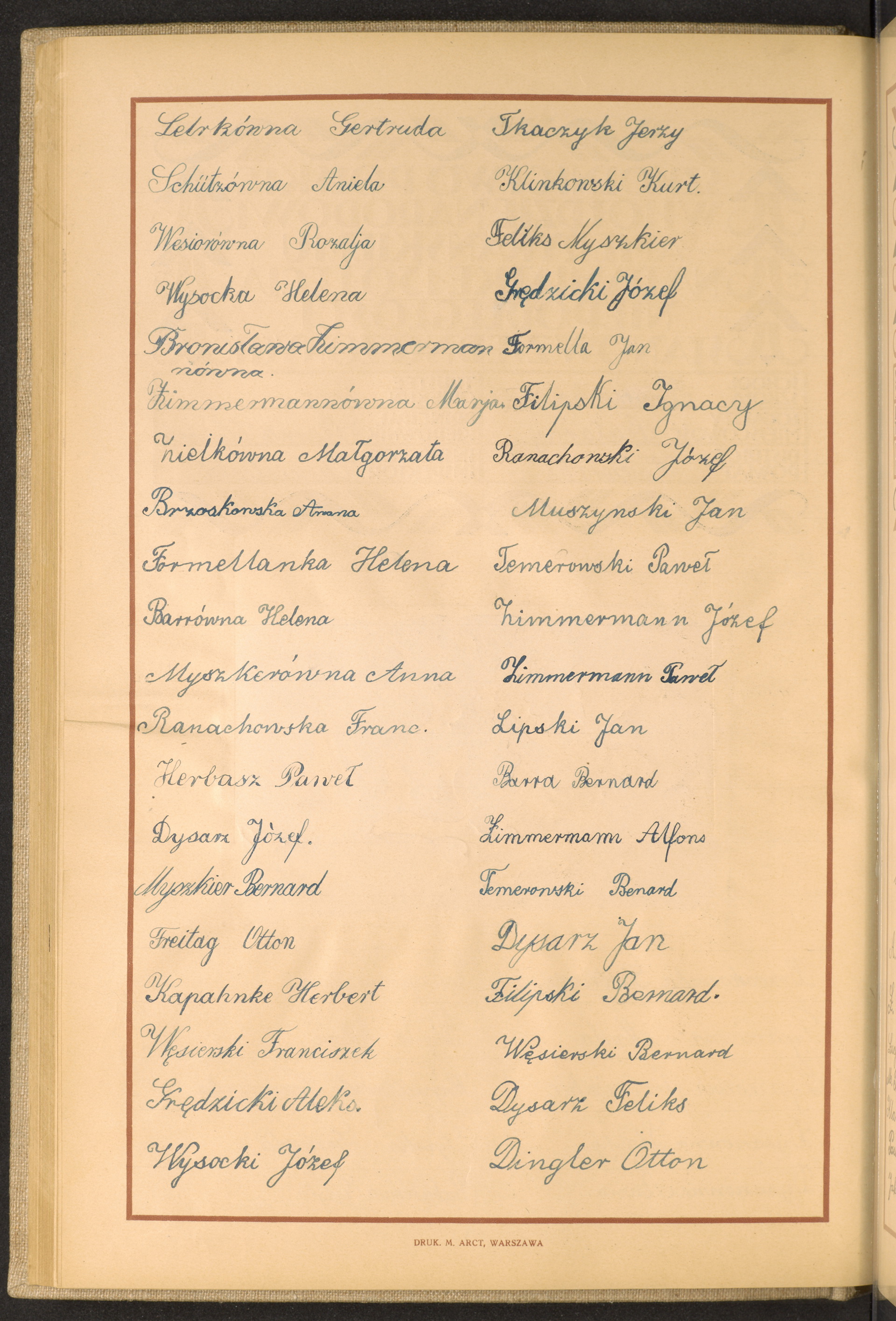 Podpis Franciszka Ranachowska na stronie nr 106 w tomie nr 43