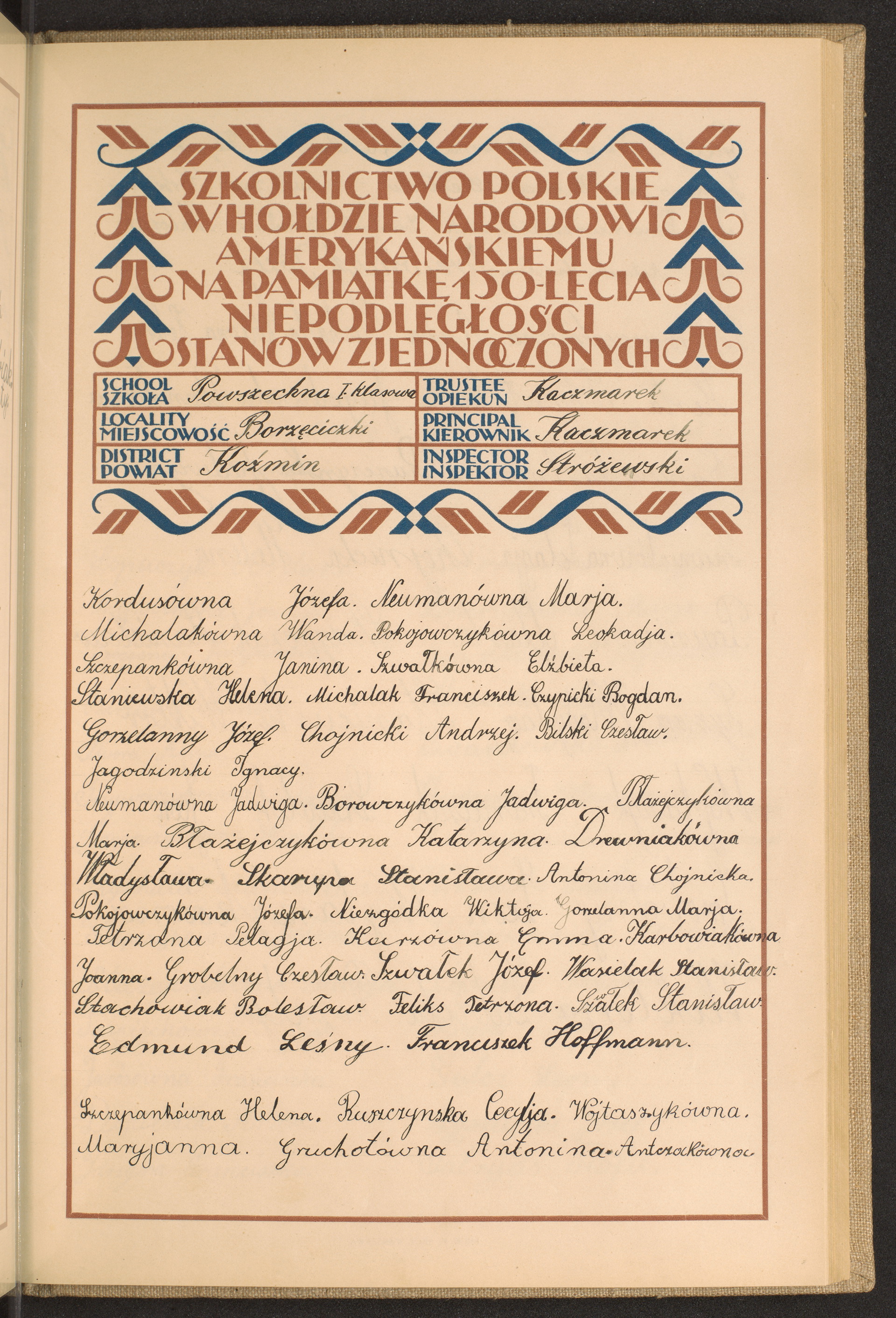 Podpis  Kaczmarek na stronie nr 149 w tomie nr 44