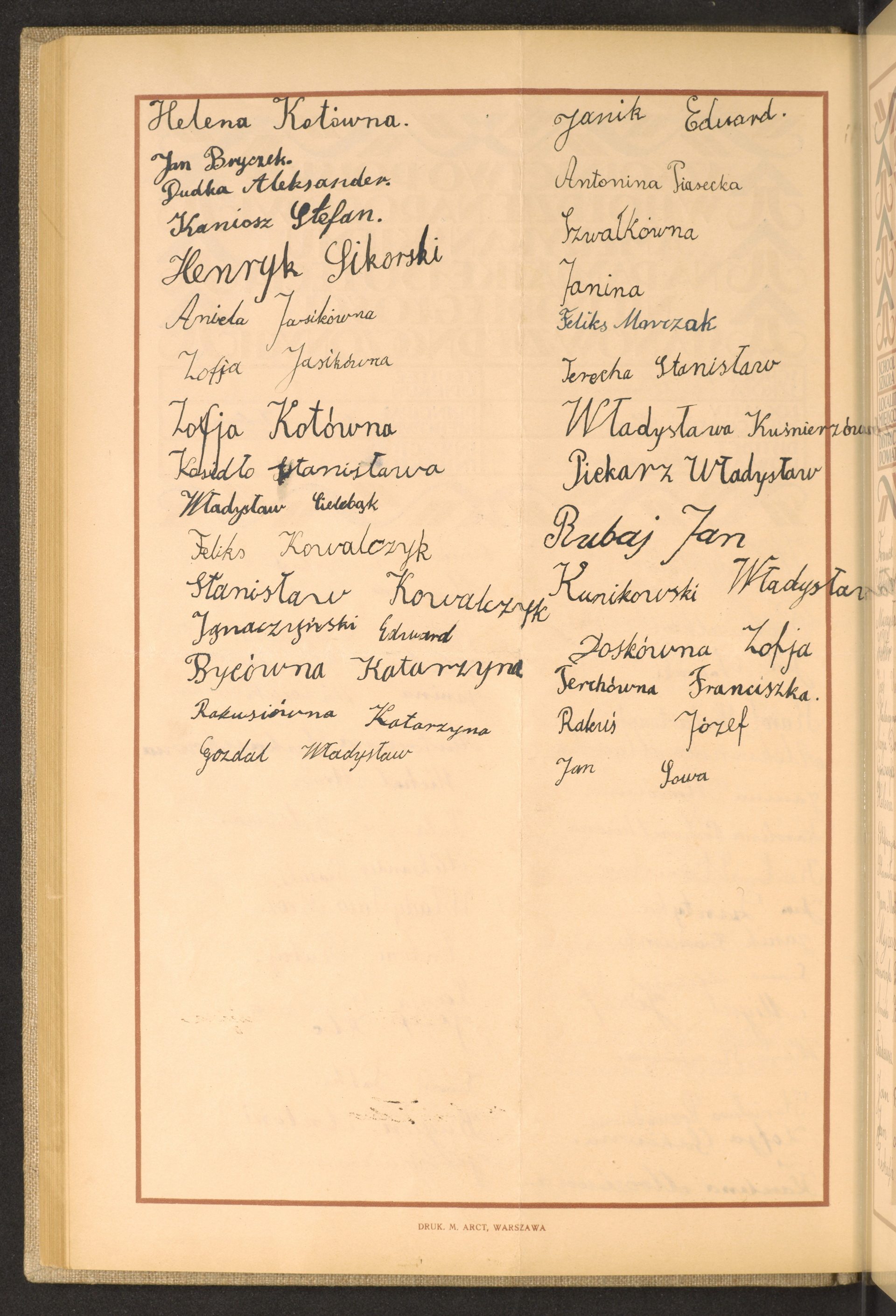 Podpis Jan Sowa na stronie nr 140 w tomie nr 45