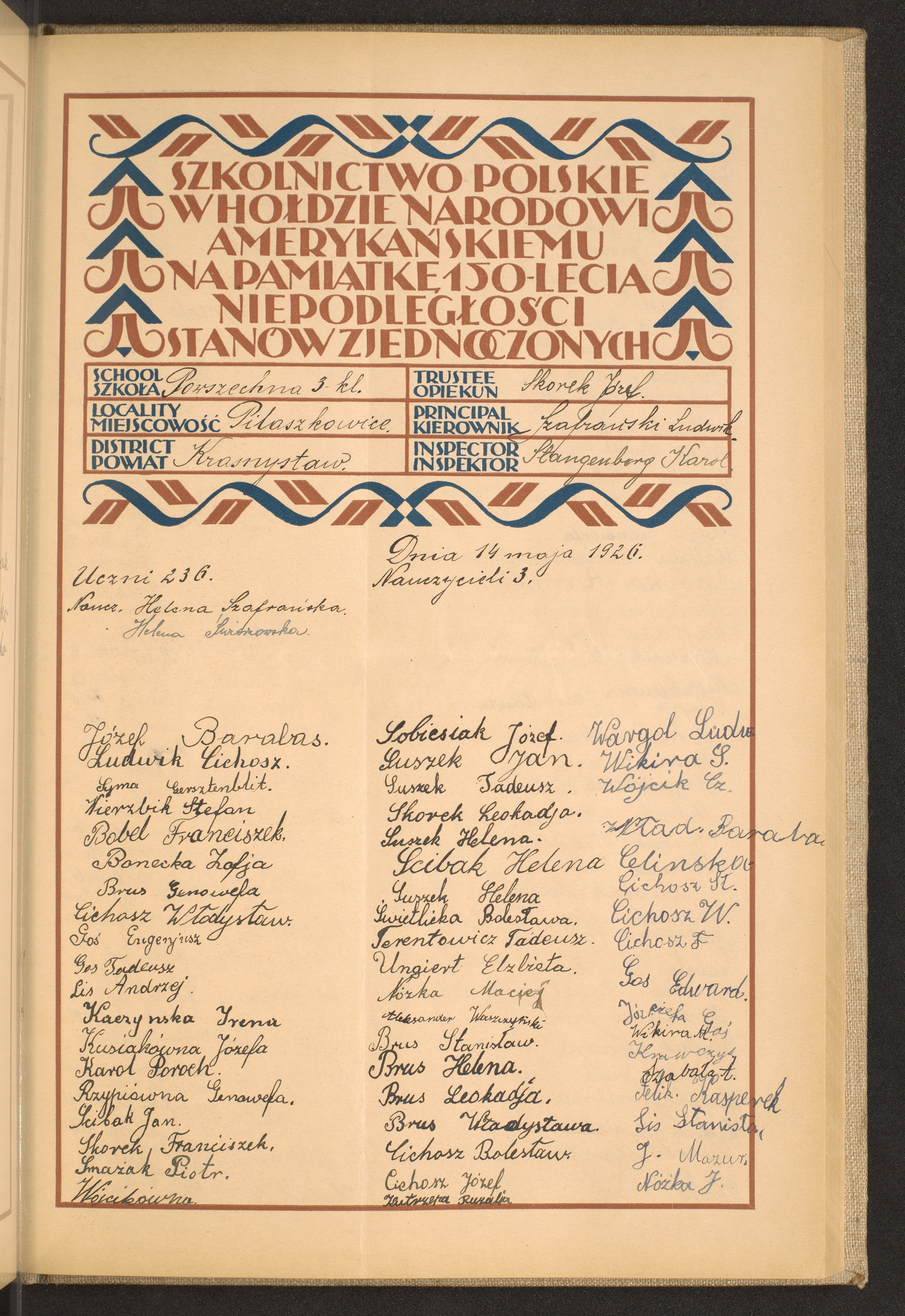 Podpis Józef Skorek na stronie nr 157 w tomie nr 45