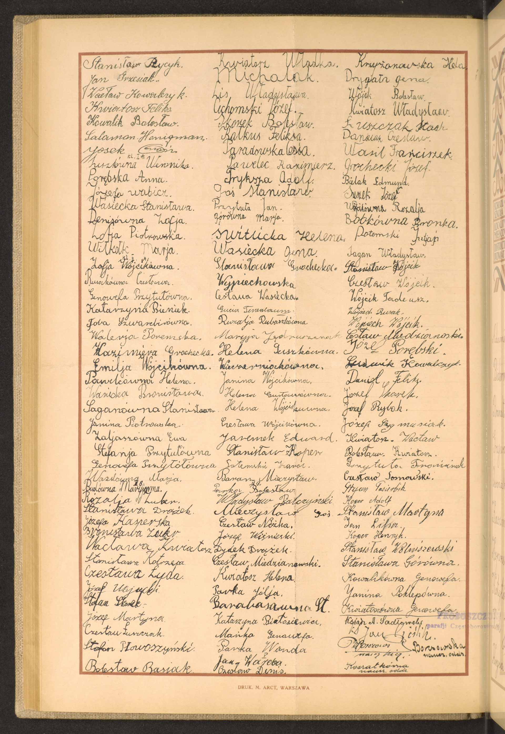 Podpis  Koszatka na stronie nr 162 w tomie nr 45