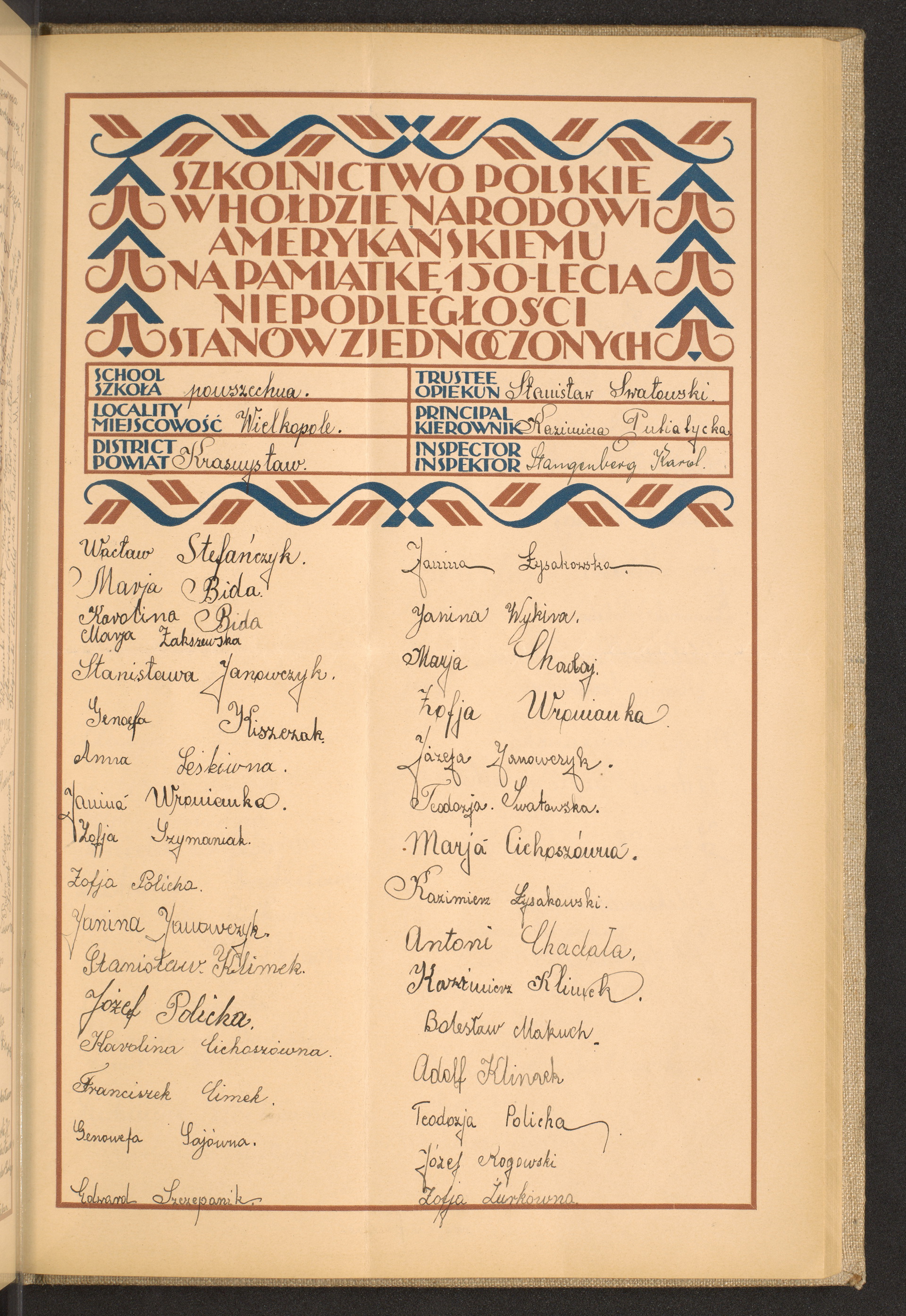 Podpis Stanisław Swatowski na stronie nr 175 w tomie nr 45