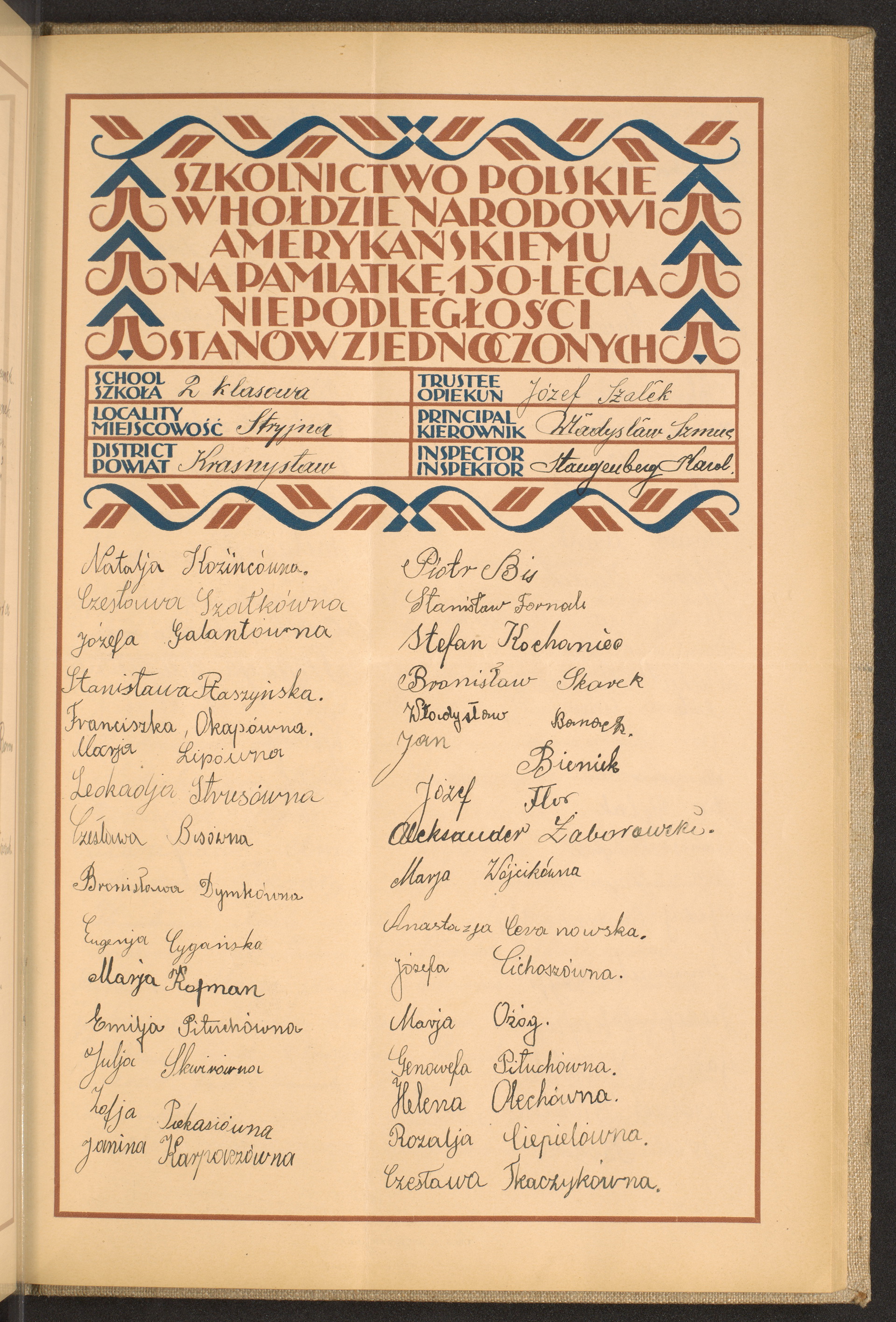 Podpis Józef Szałek na stronie nr 197 w tomie nr 45