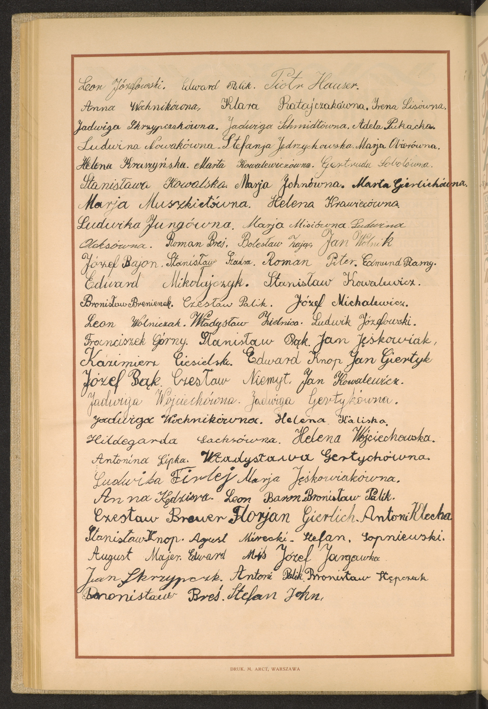 Podpis Klara Ratajczak na stronie nr 212 w tomie nr 46