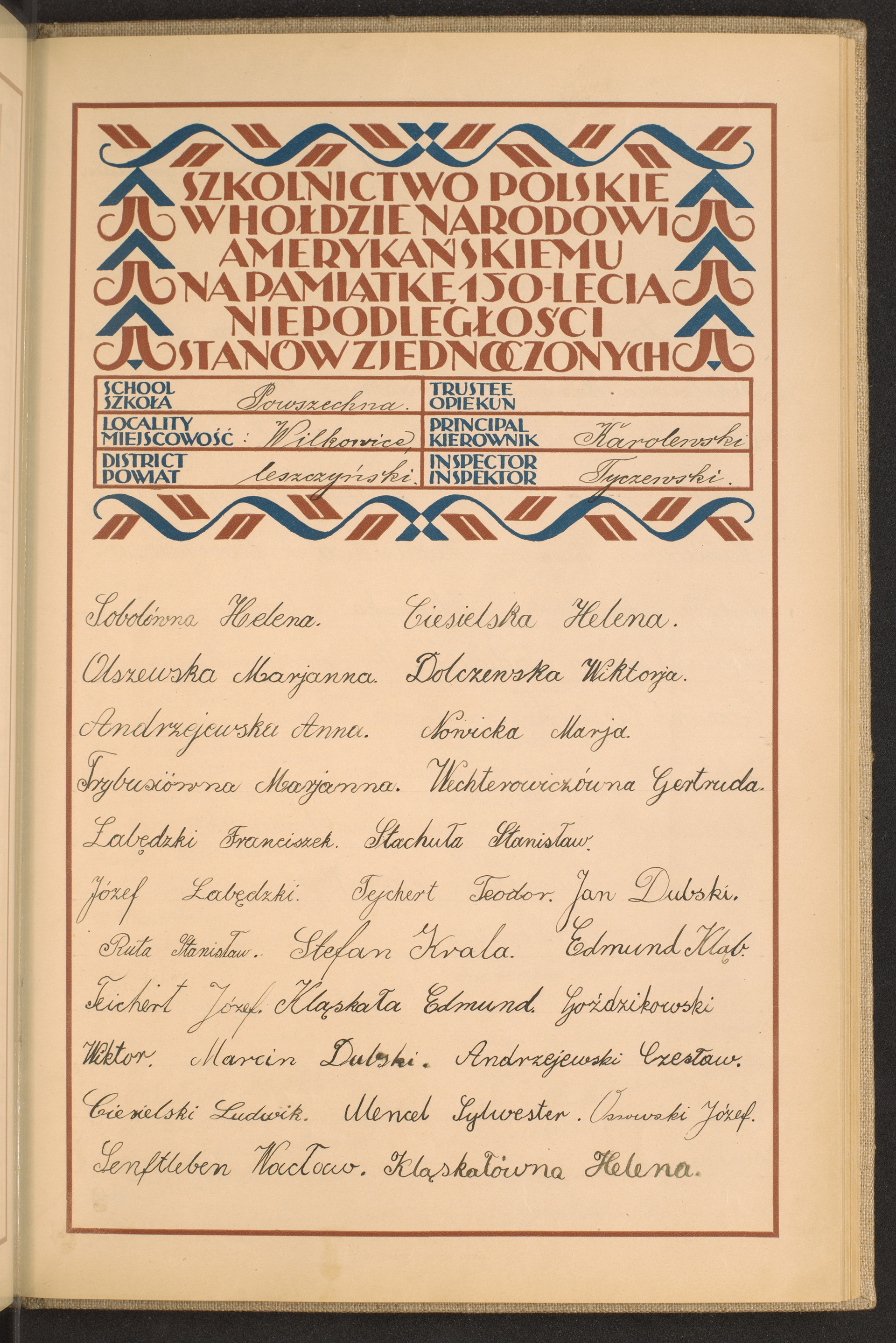 Podpis  Karolewski na stronie nr 215 w tomie nr 46