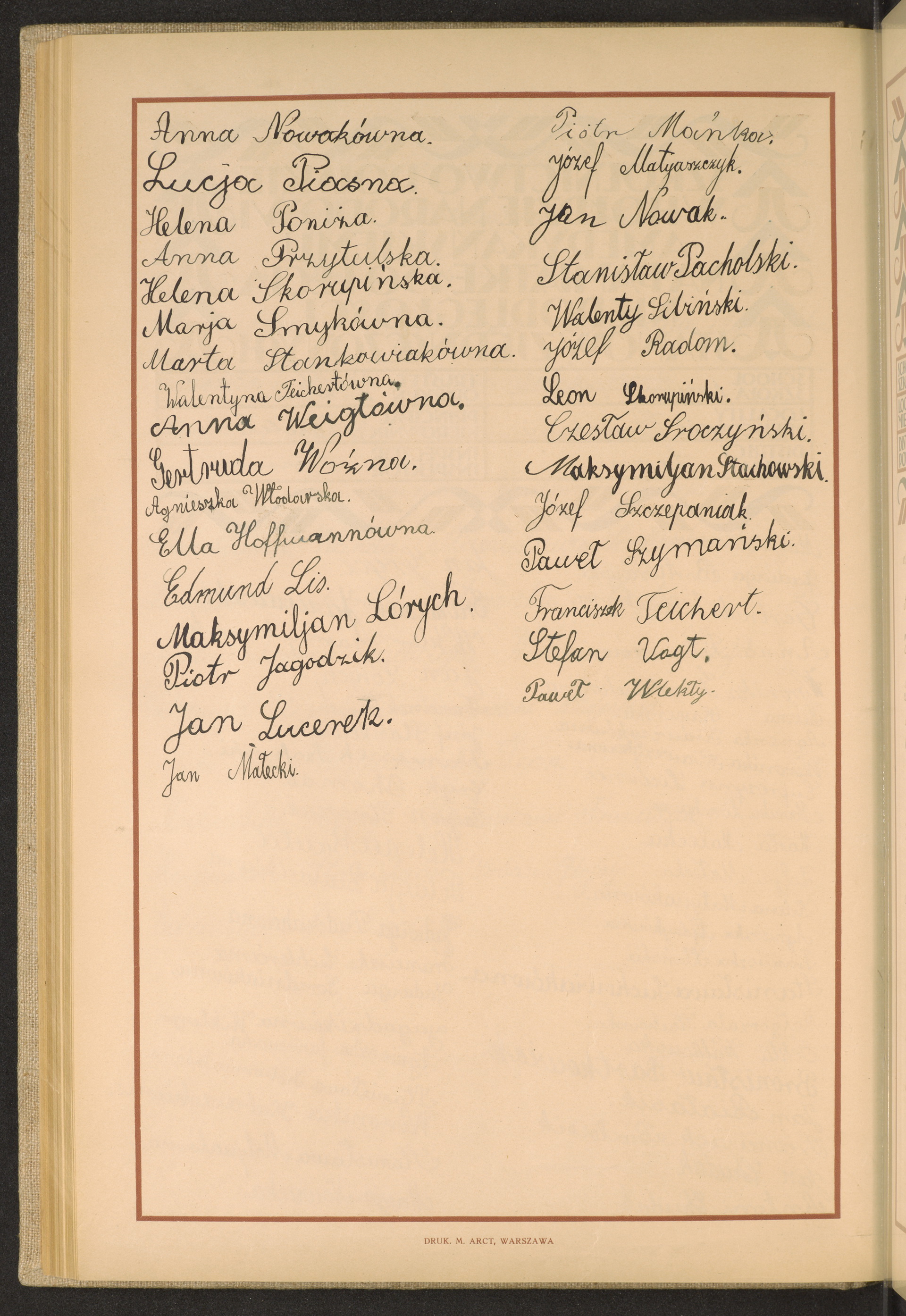 Podpis Anna Nowak na stronie nr 218 w tomie nr 46