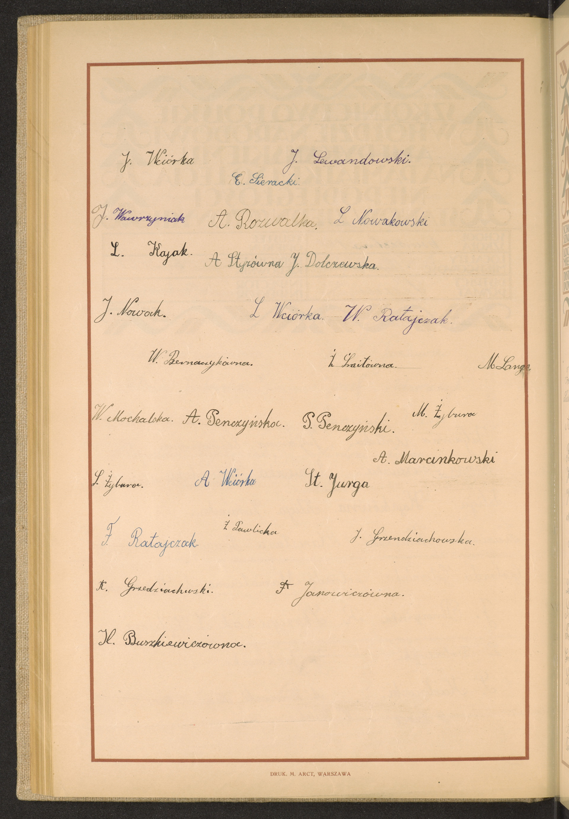 Podpis J. Wciórka na stronie nr 222 w tomie nr 46