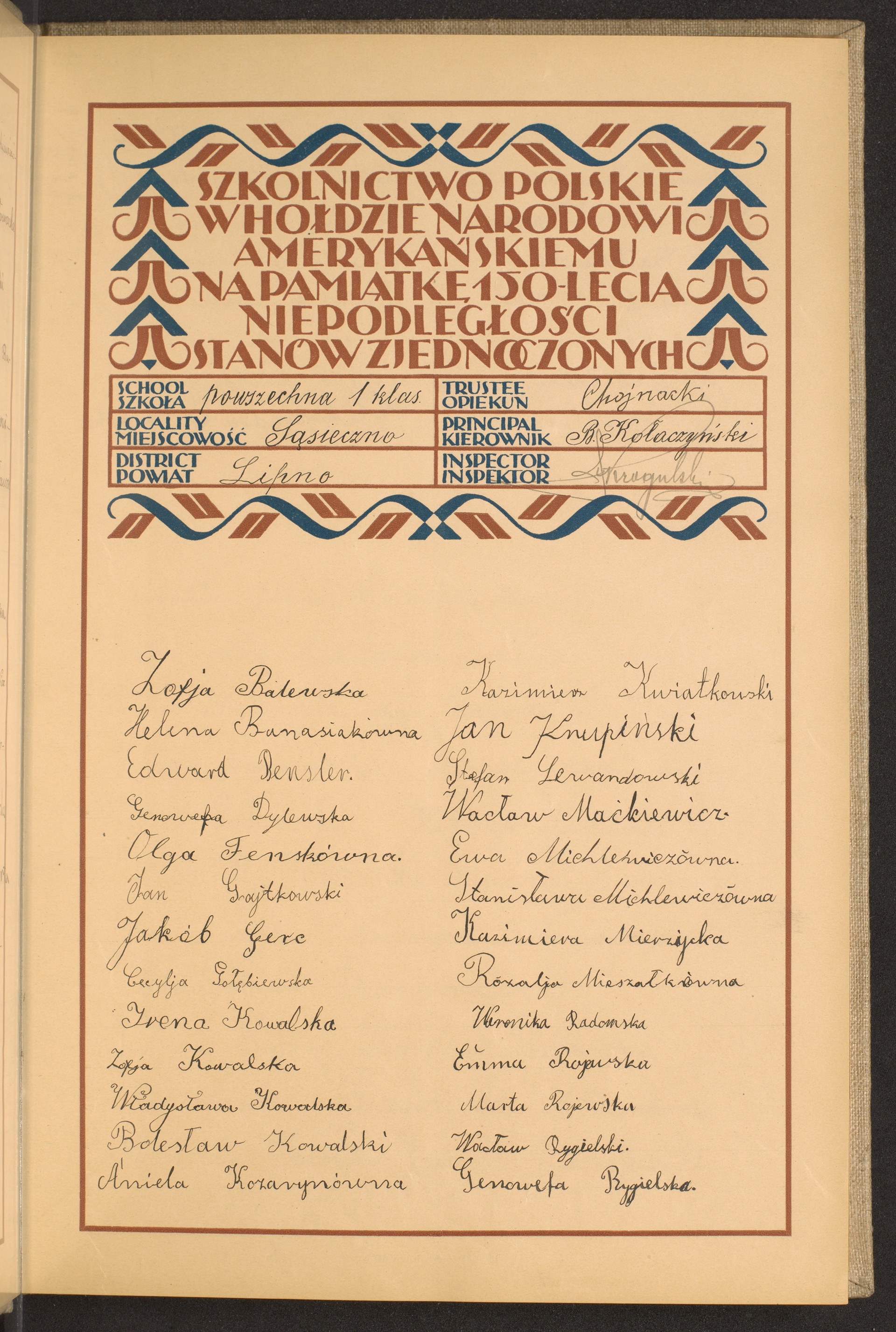 Podpis  Chojnacki na stronie nr 21 w tomie nr 47