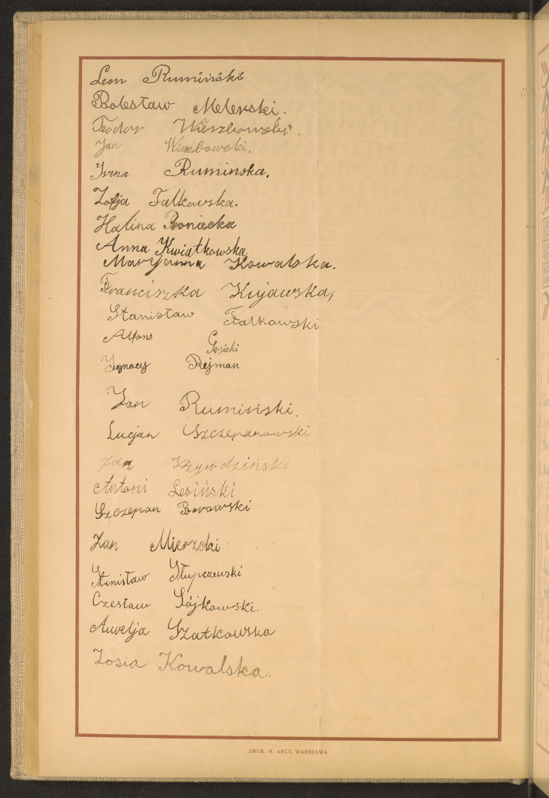 Podpis Zofia Kowalska na stronie nr 106 w tomie nr 47