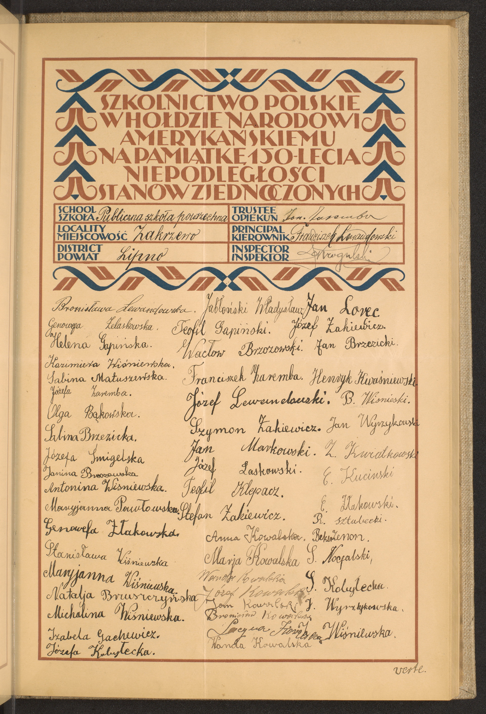 Podpis Jan Zaremba na stronie nr 129 w tomie nr 47