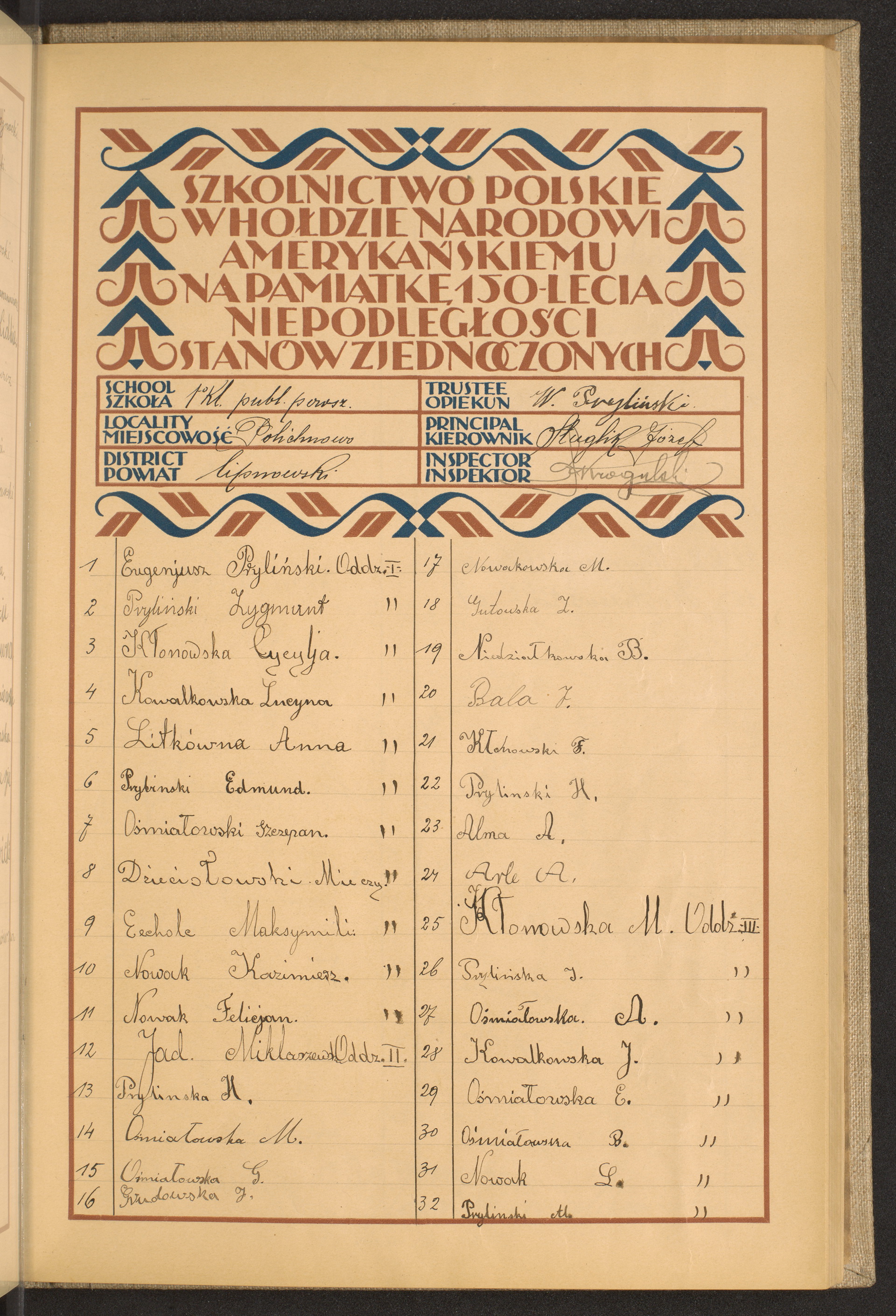 Podpis W. Pryliński na stronie nr 151 w tomie nr 47