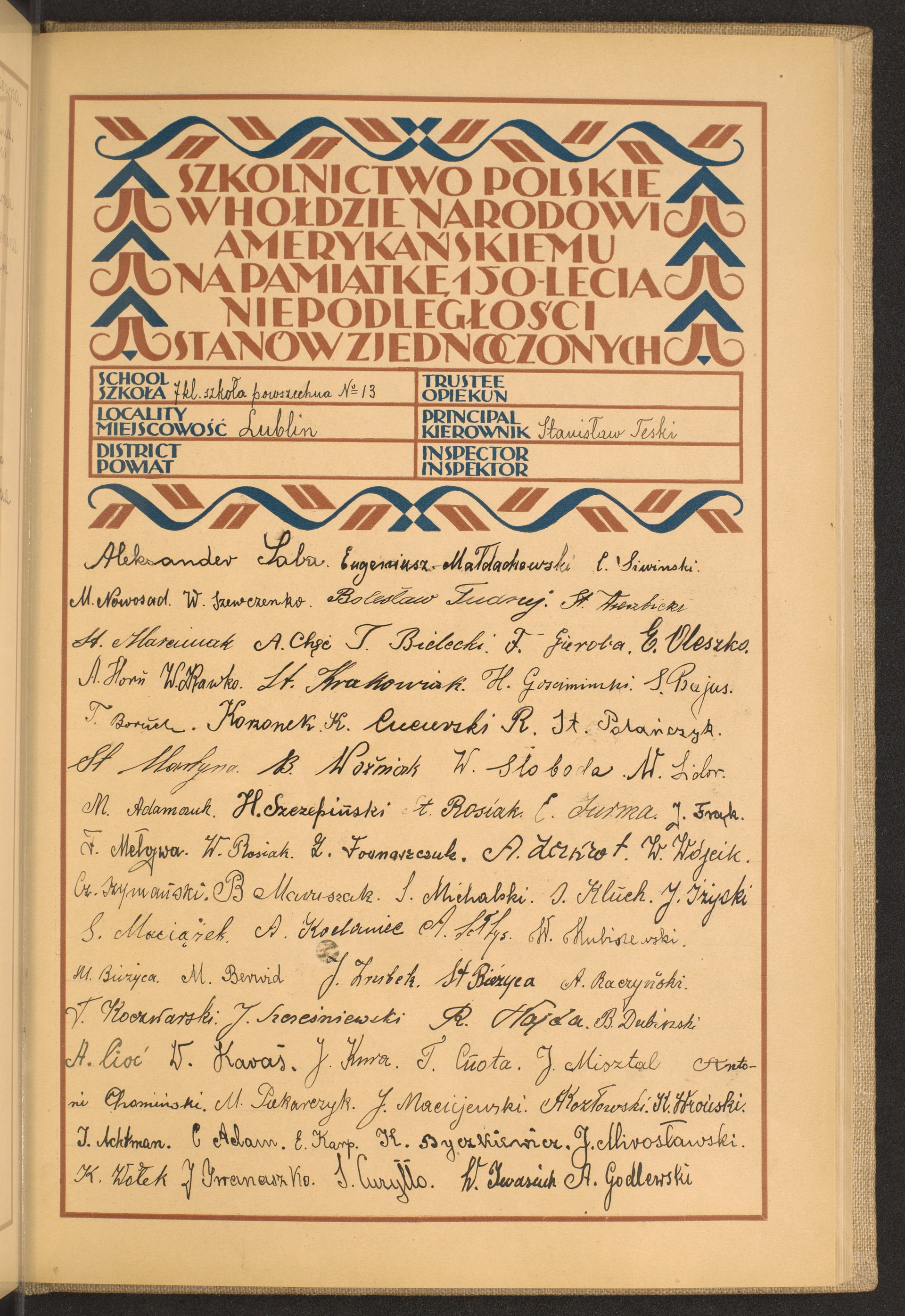 Podpis Stanisław Teski na stronie nr 173 w tomie nr 48
