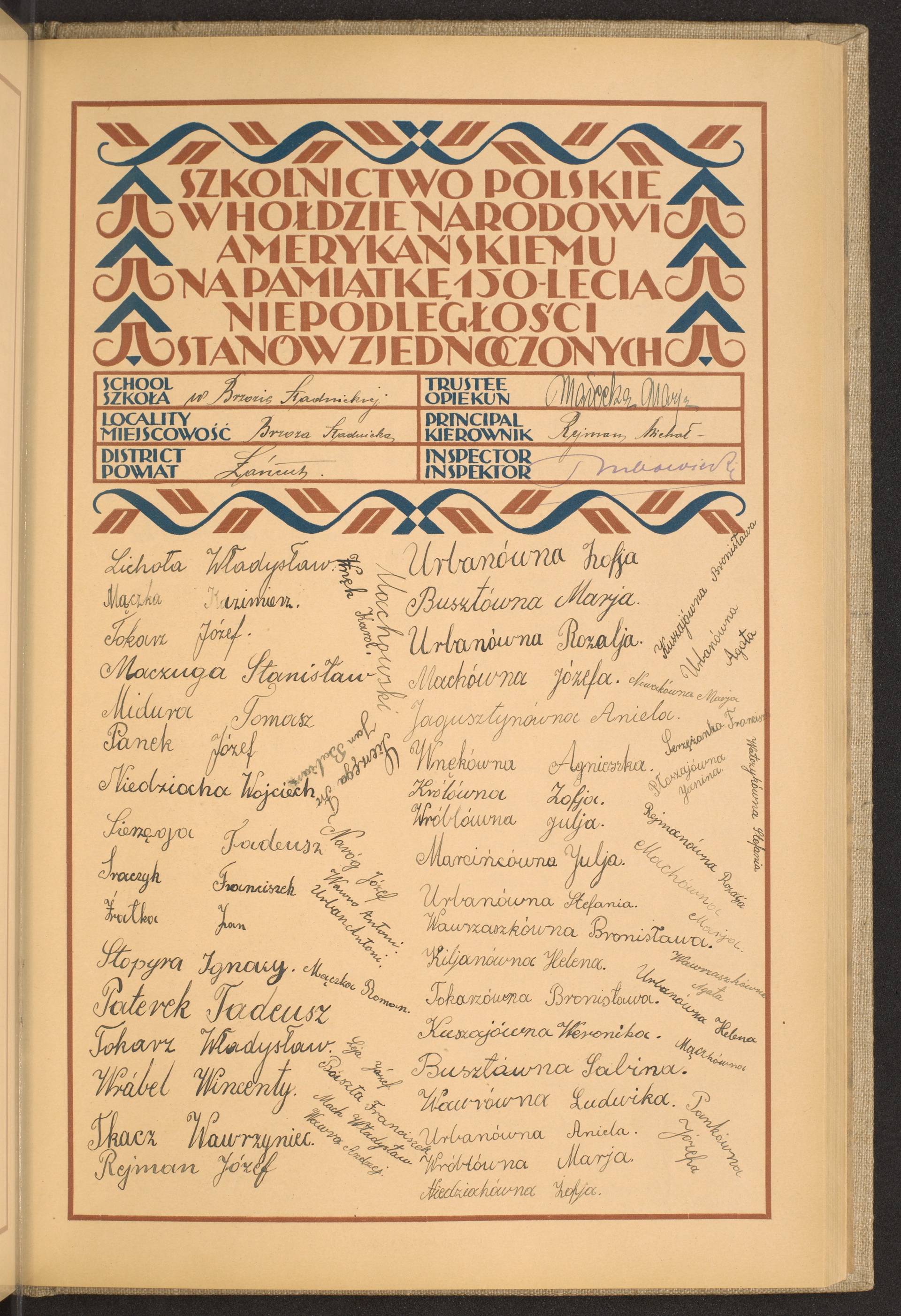 Podpis Maria Małecka na stronie nr 155 w tomie nr 49