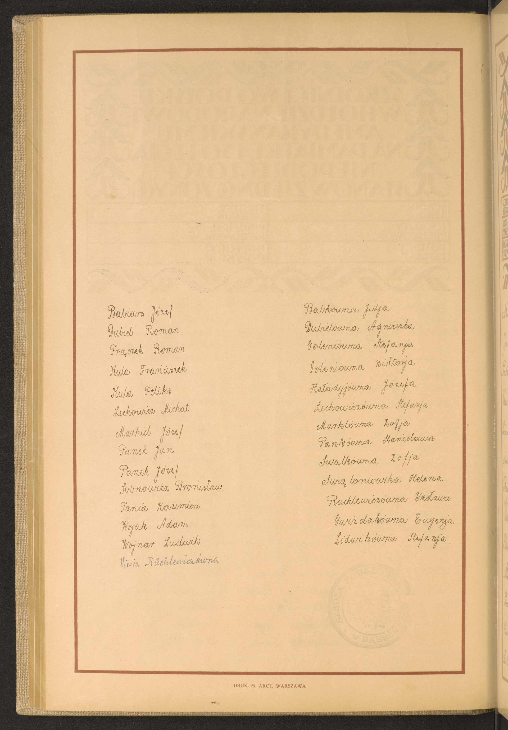 Podpis Stefania Lidwik na stronie nr 172 w tomie nr 49