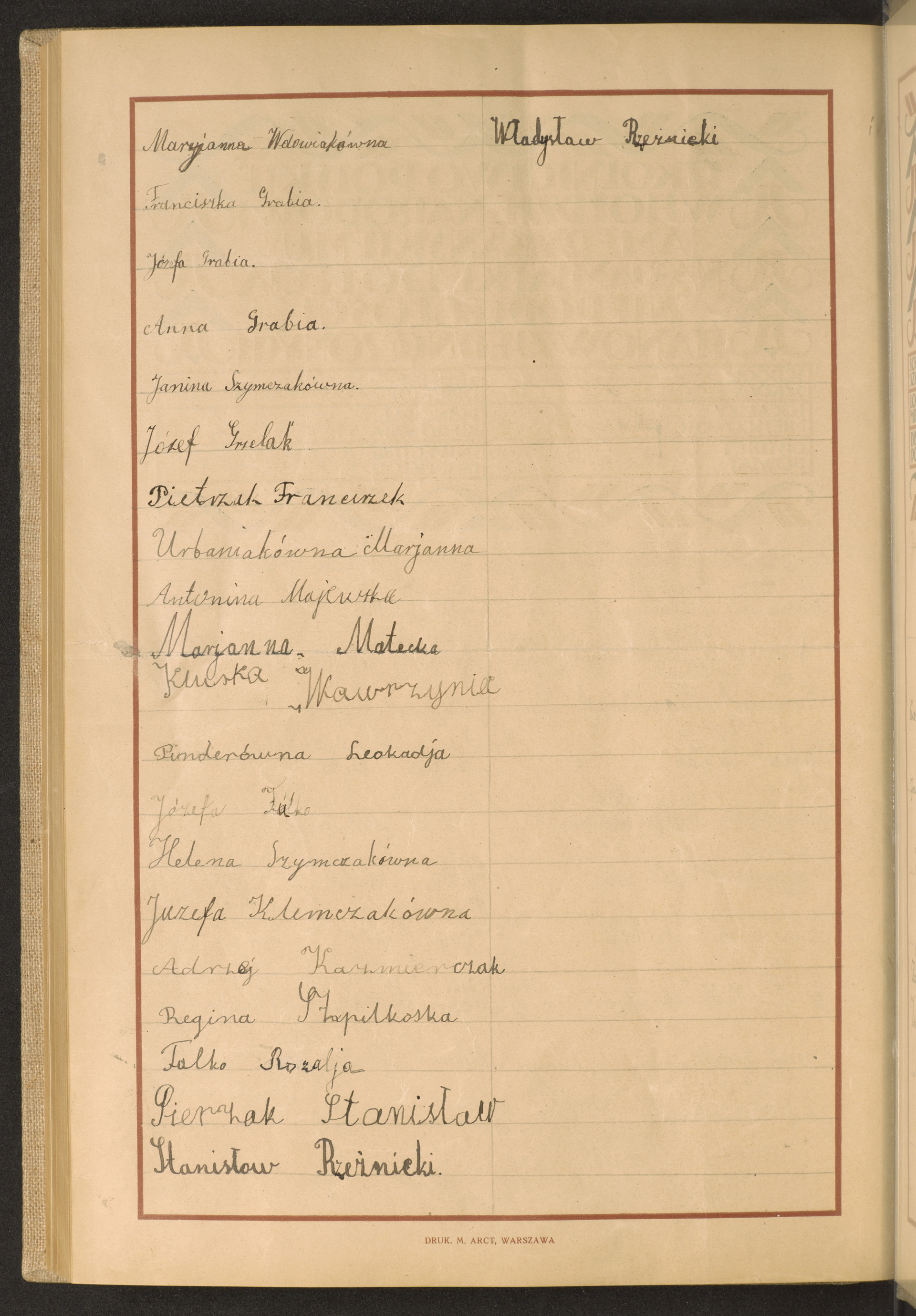 Podpis Stanisław Rzeżnicki na stronie nr 274 w tomie nr 49