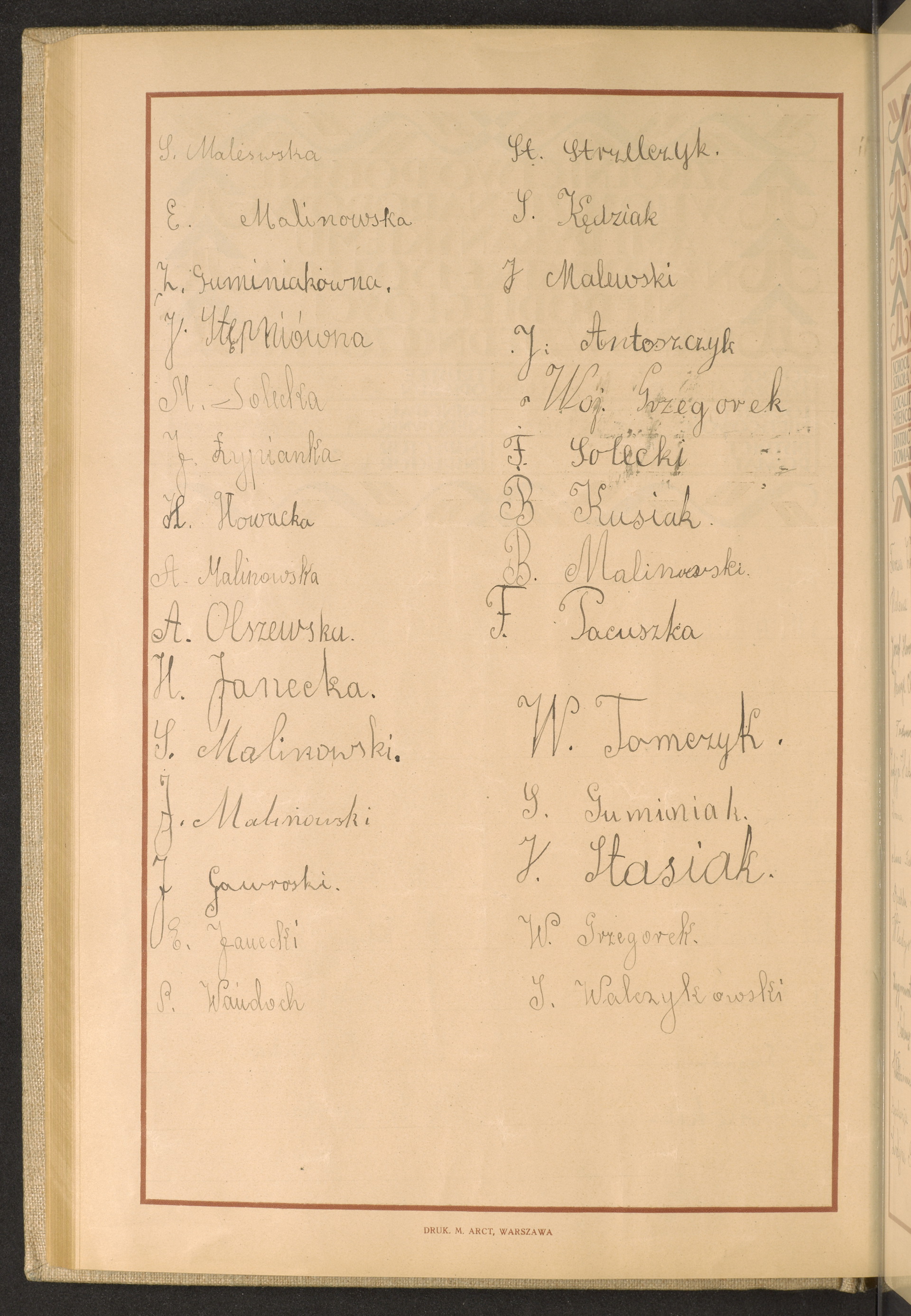 Podpis I. Walczykowski na stronie nr 134 w tomie nr 50