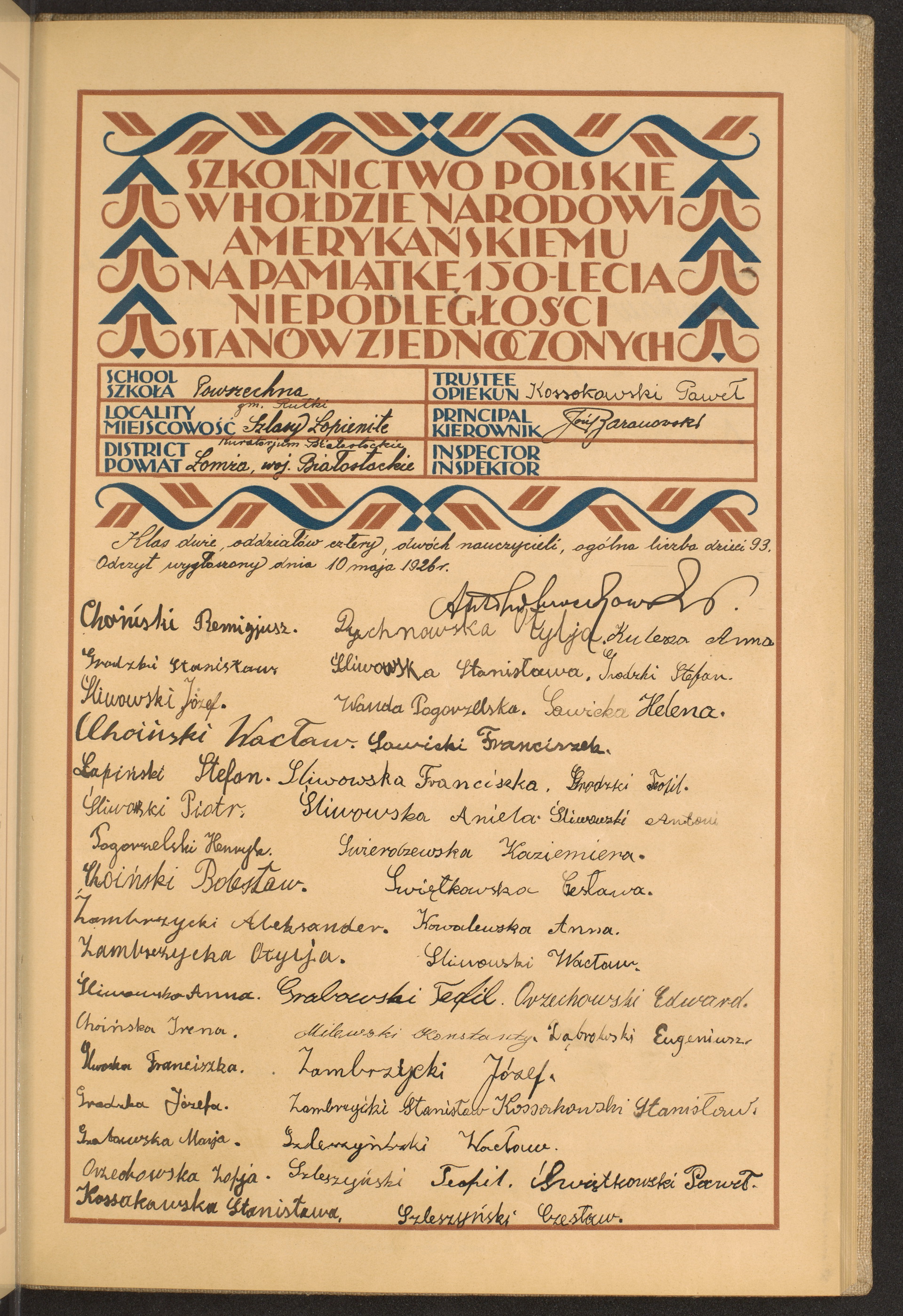 Podpis Paweł Kossakowski na stronie nr 41 w tomie nr 51