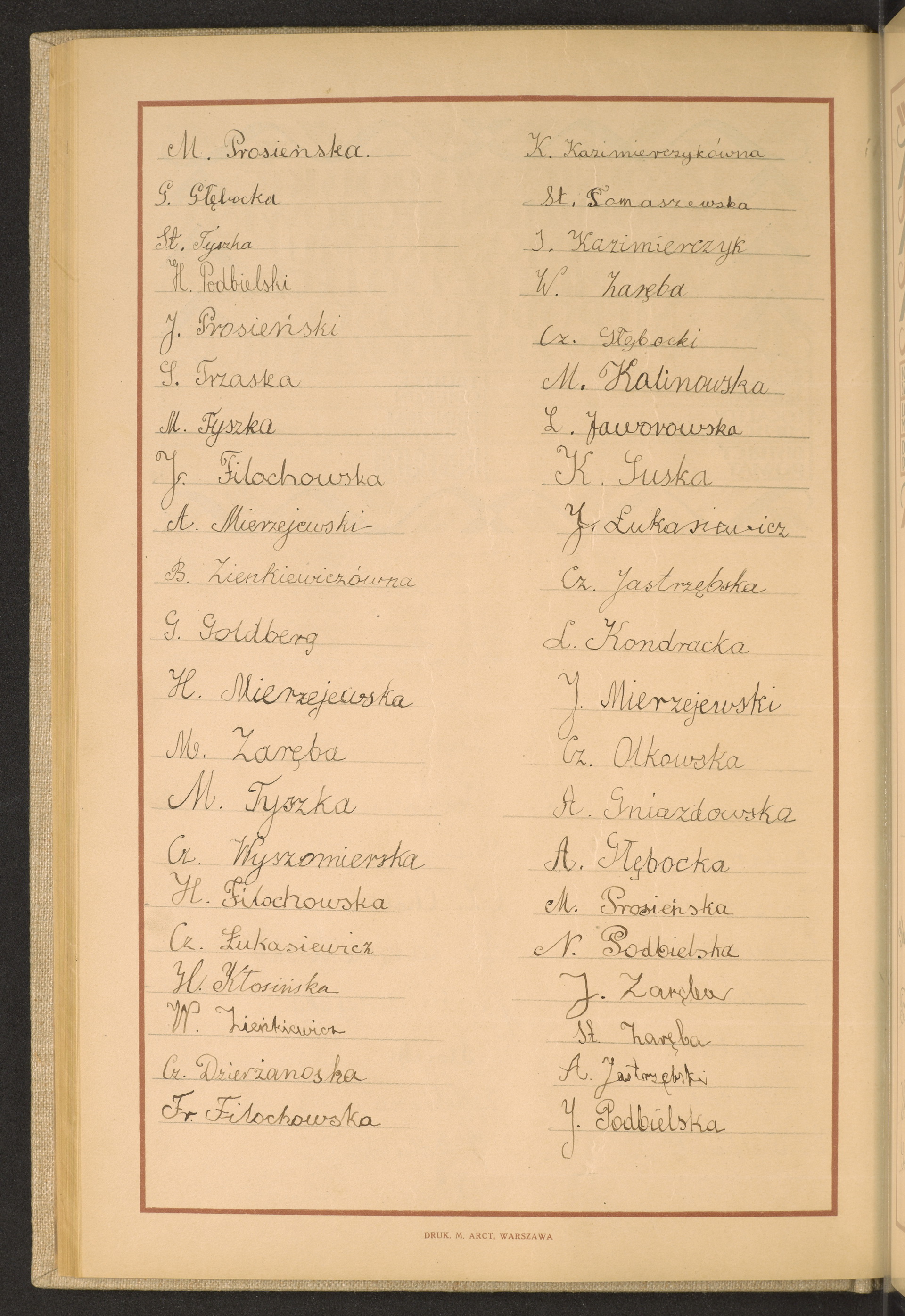 Podpis J. Podbielska na stronie nr 116 w tomie nr 51