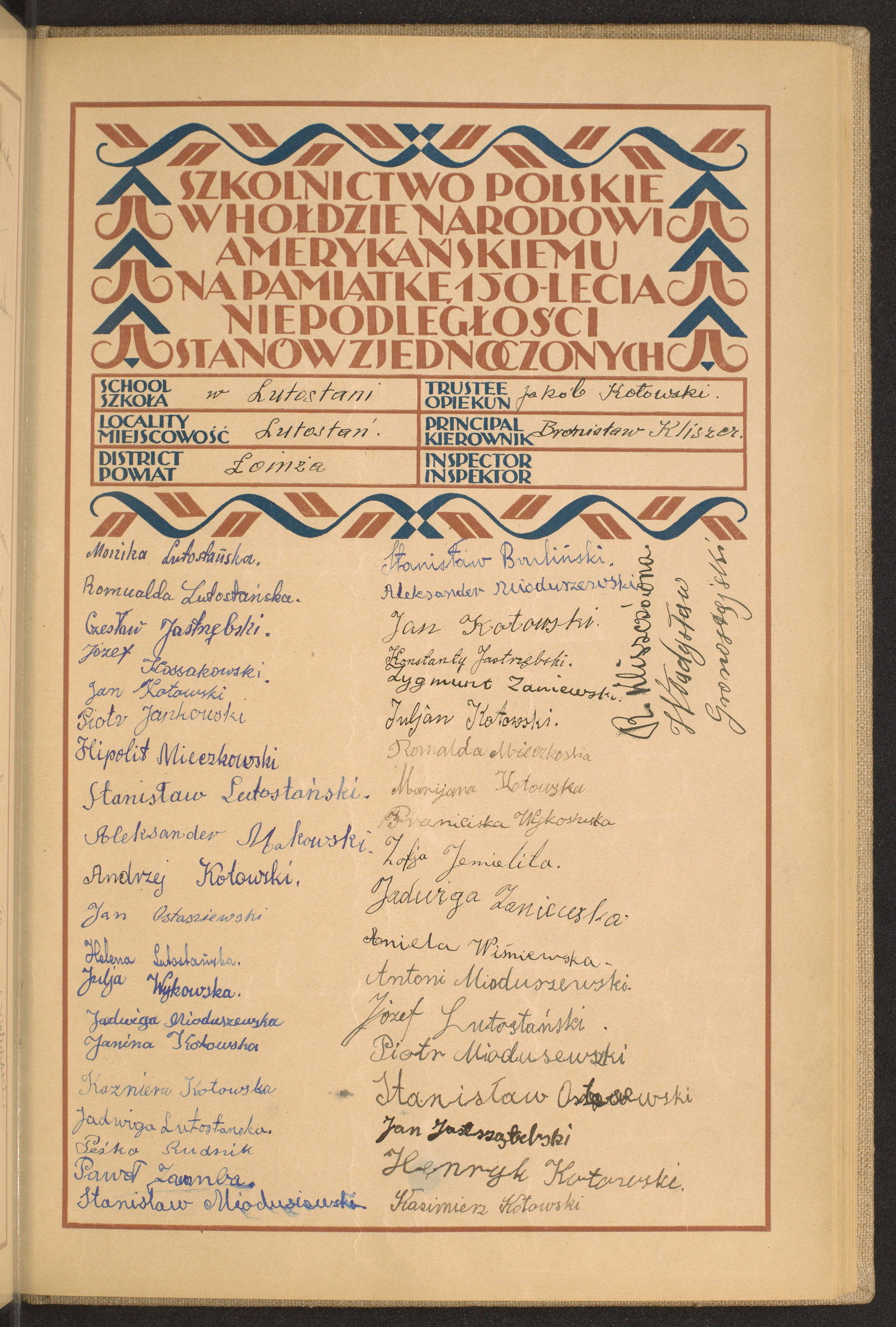 Podpis Bronisław Kliszcz na stronie nr 143 w tomie nr 51