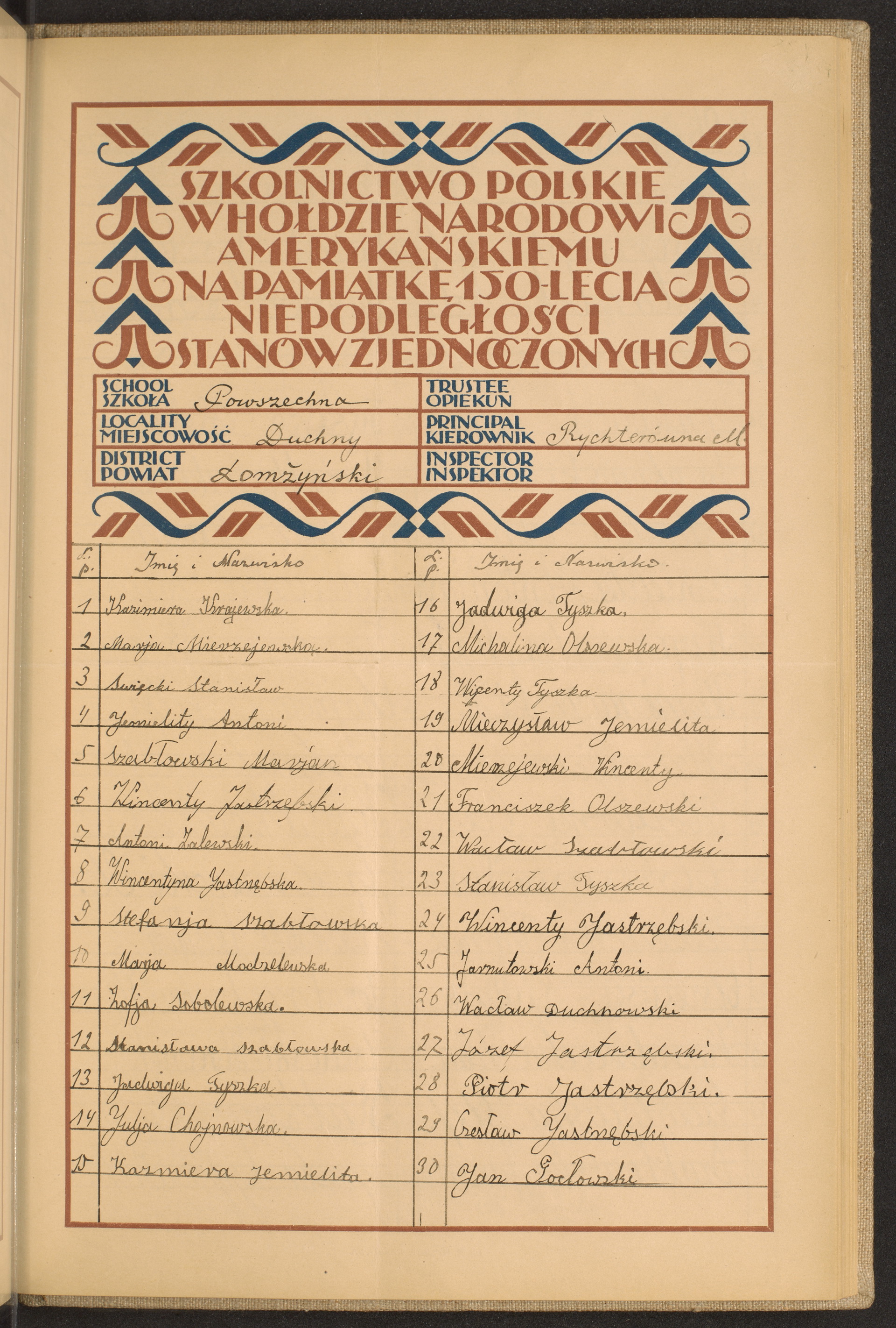 Podpis M. Rychter na stronie nr 175 w tomie nr 51