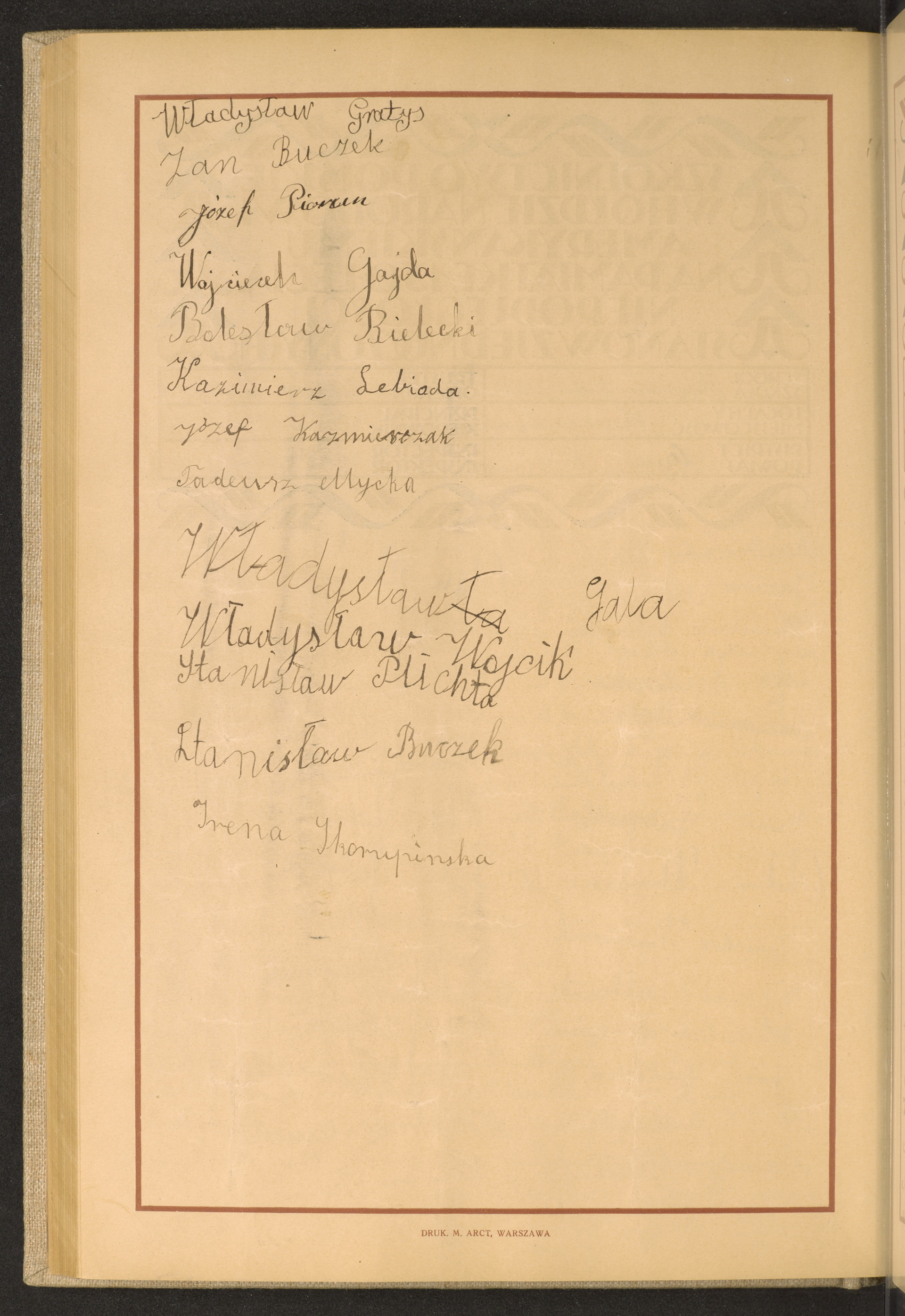 Podpis Władysław Gratys na stronie nr 196 w tomie nr 51