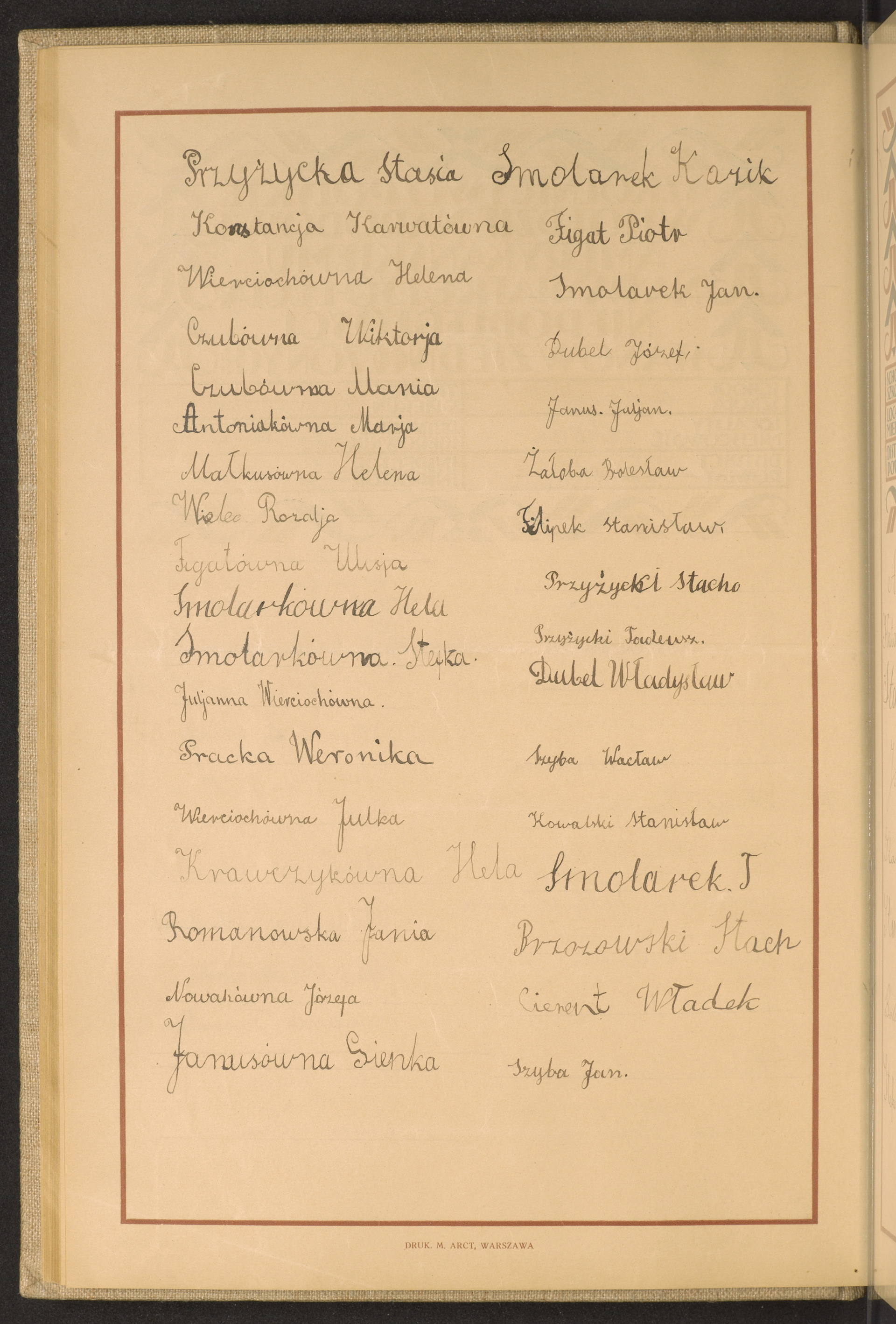 Podpis Stanisława Przyżycka na stronie nr 80 w tomie nr 52