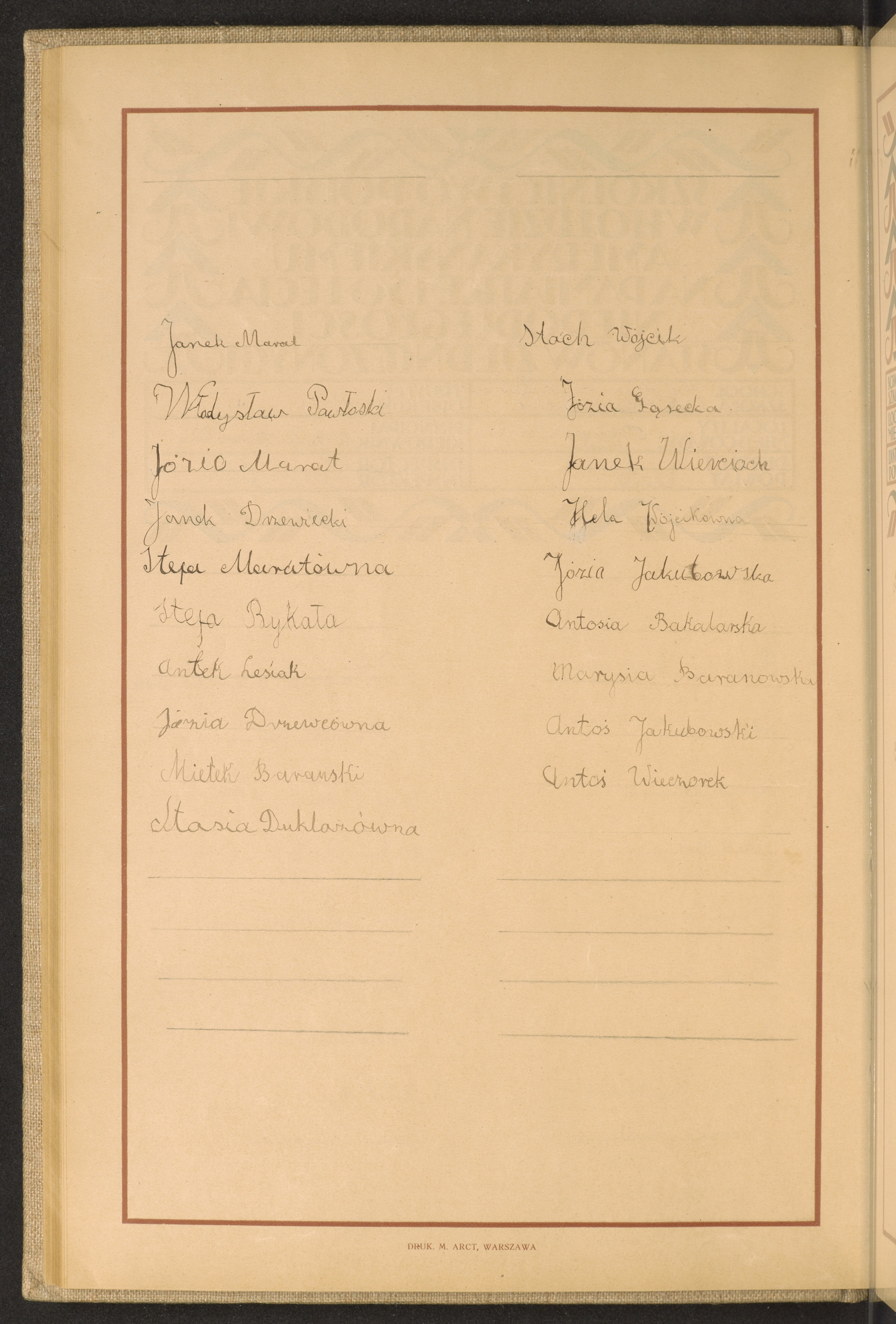 Podpis Jan Marat na stronie nr 92 w tomie nr 52